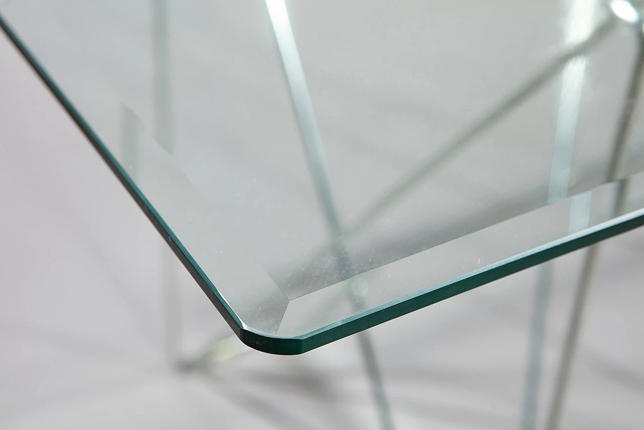 Desk in glass and steel by Max Sauze, 1970s 7