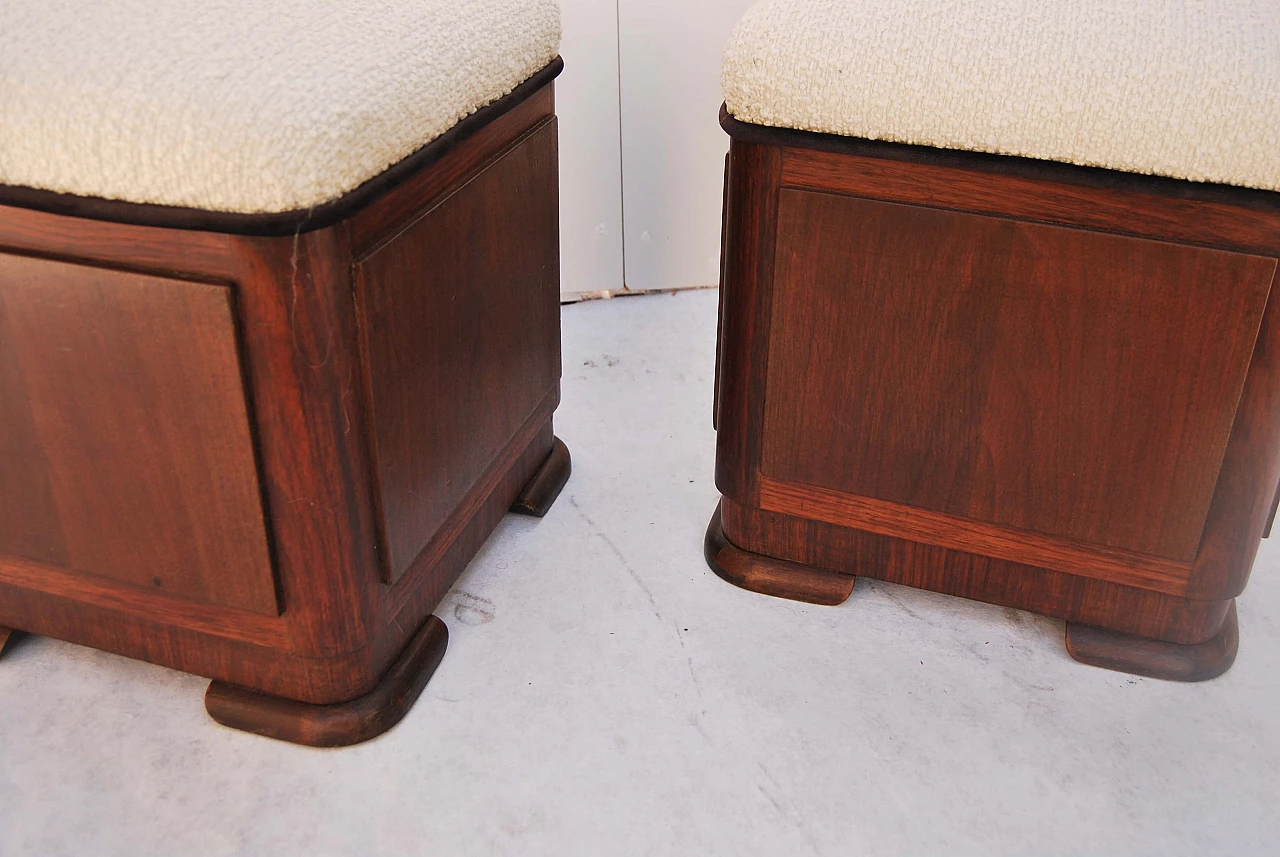 Pair of Art Deco poufs, 1940s 2