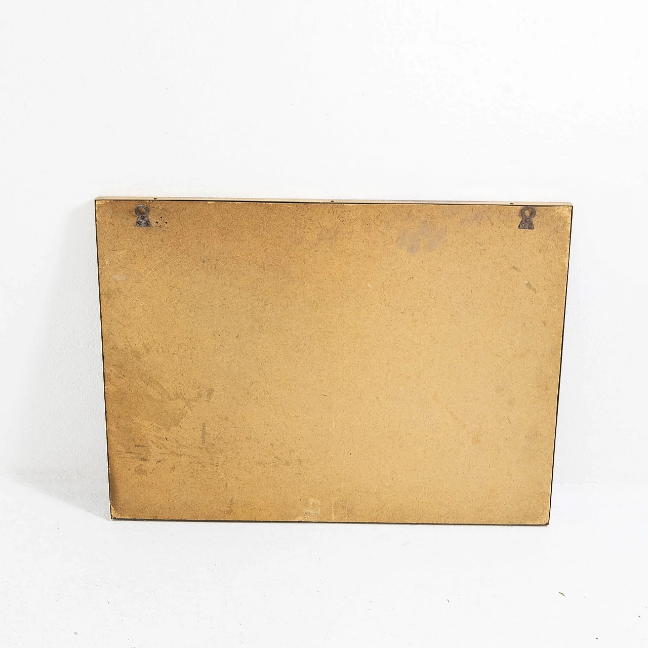 Specchio rettangolare con cornice in ottone, anni '50 9
