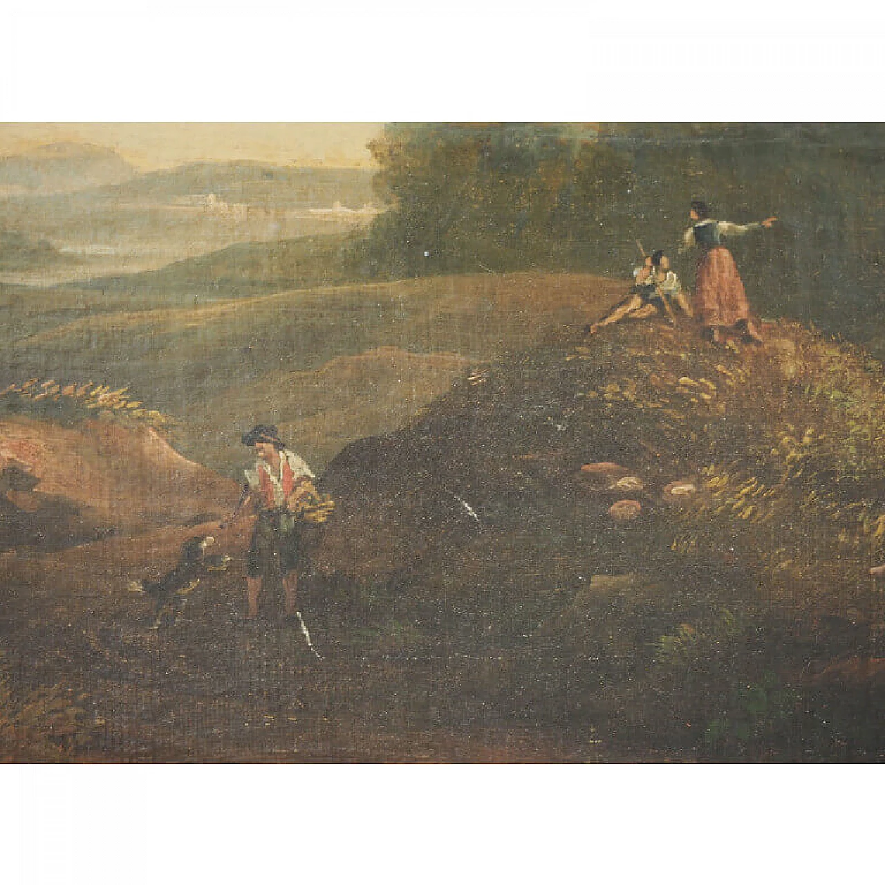 Artista romano, Veduta della campagna laziale, olio su tela, '800 4
