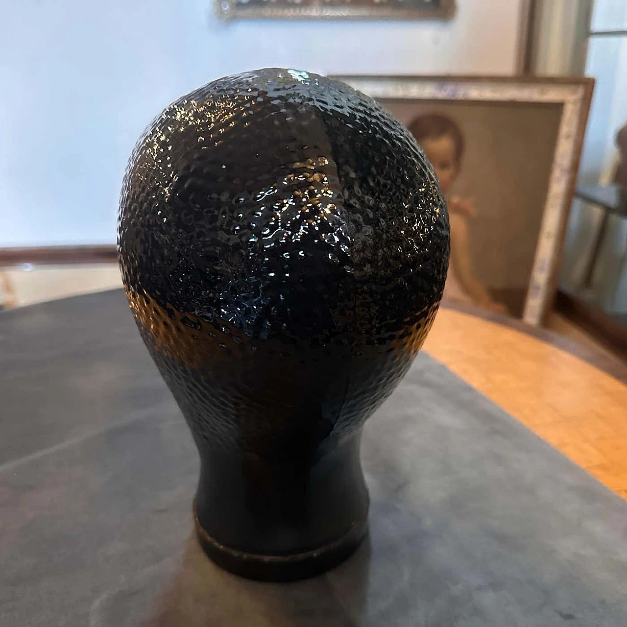 Black glass head attributed to Piero Fornasetti, 1970s 8