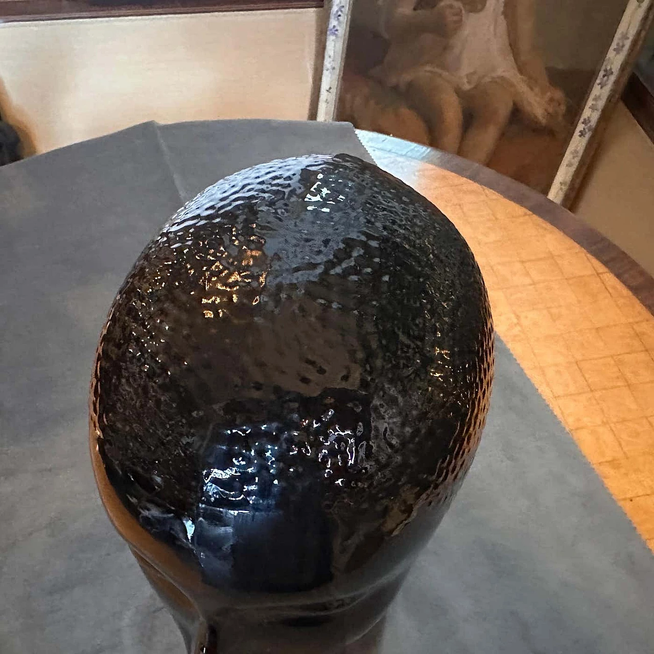 Black glass head attributed to Piero Fornasetti, 1970s 10