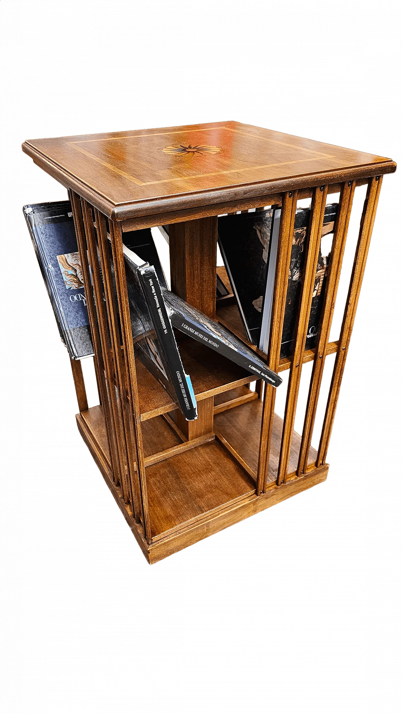 Walnut swivel bookcase, 1960s 5