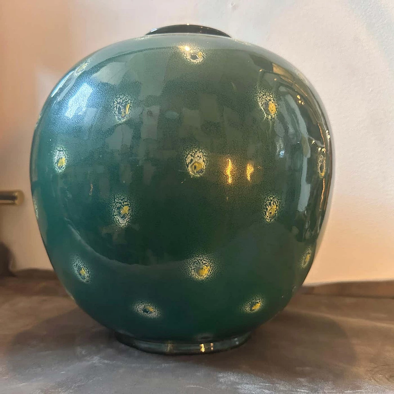 Vaso in ceramica verde alla maniera di Gio Ponti, 1955 4