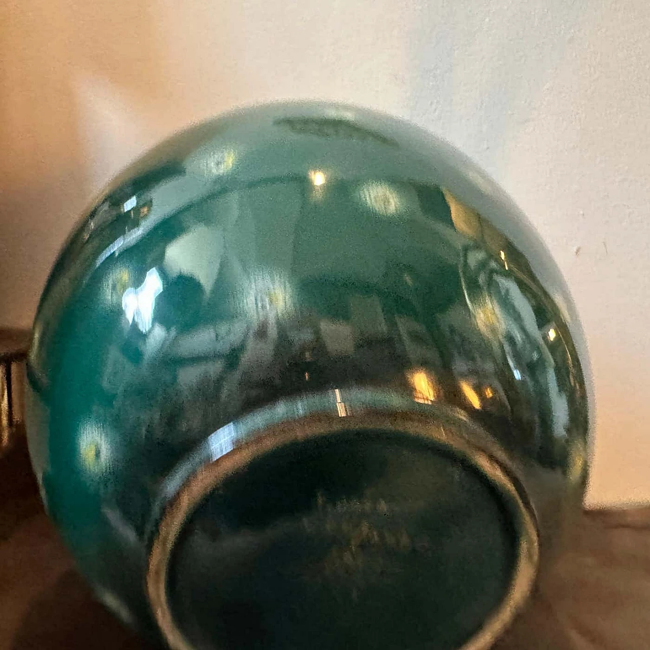 Vaso in ceramica verde alla maniera di Gio Ponti, 1955 5