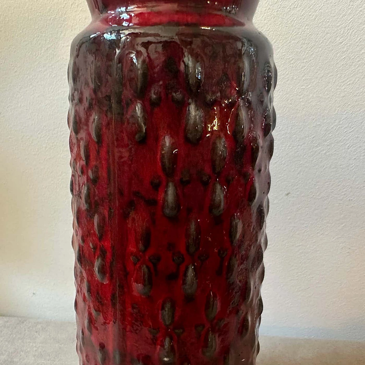 Fat Lava red and black ceramic vase by WGP, 1970s 8
