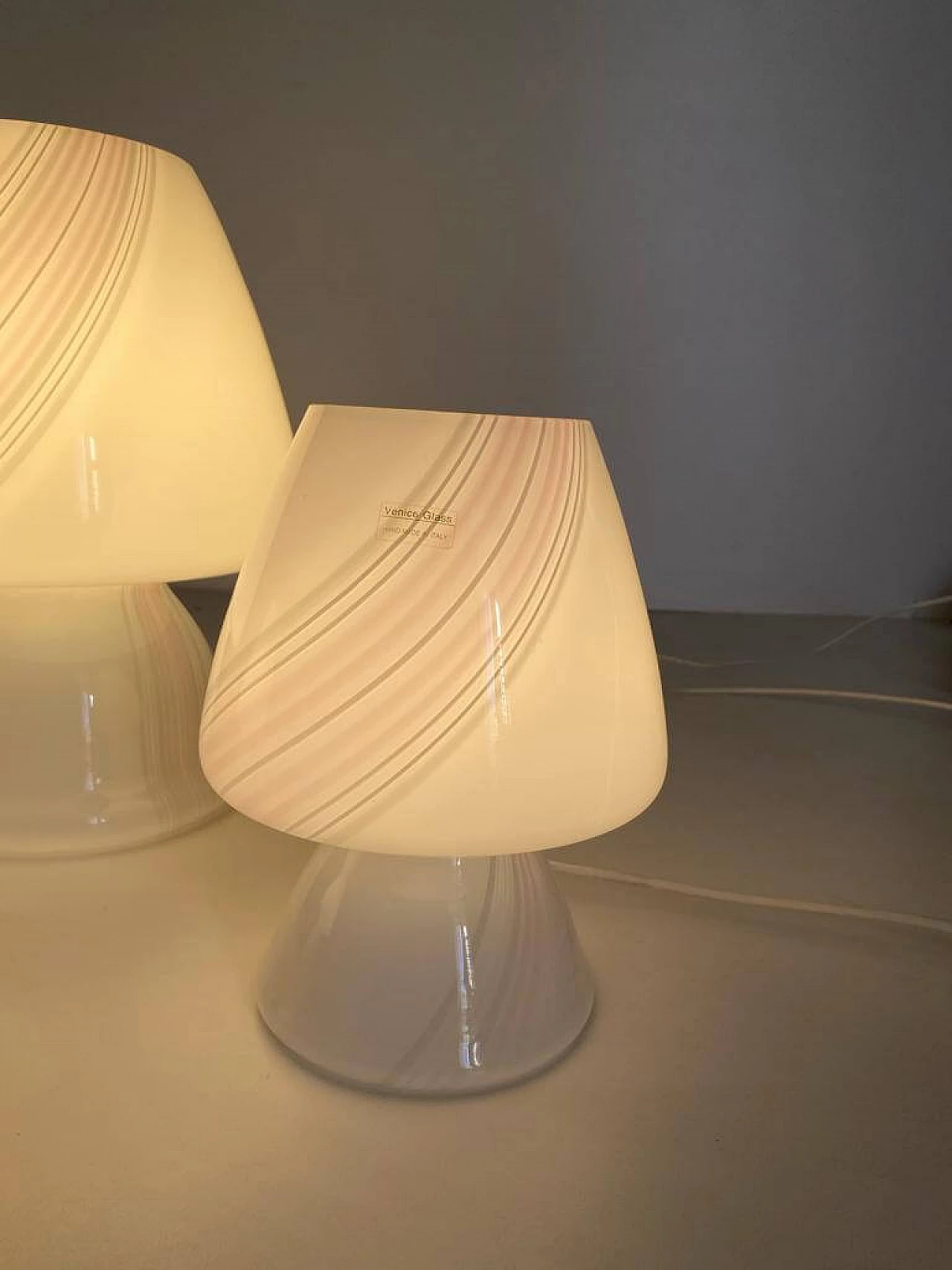 3 Lampade da tavolo a fungo in vetro di Murano, anni '70 8