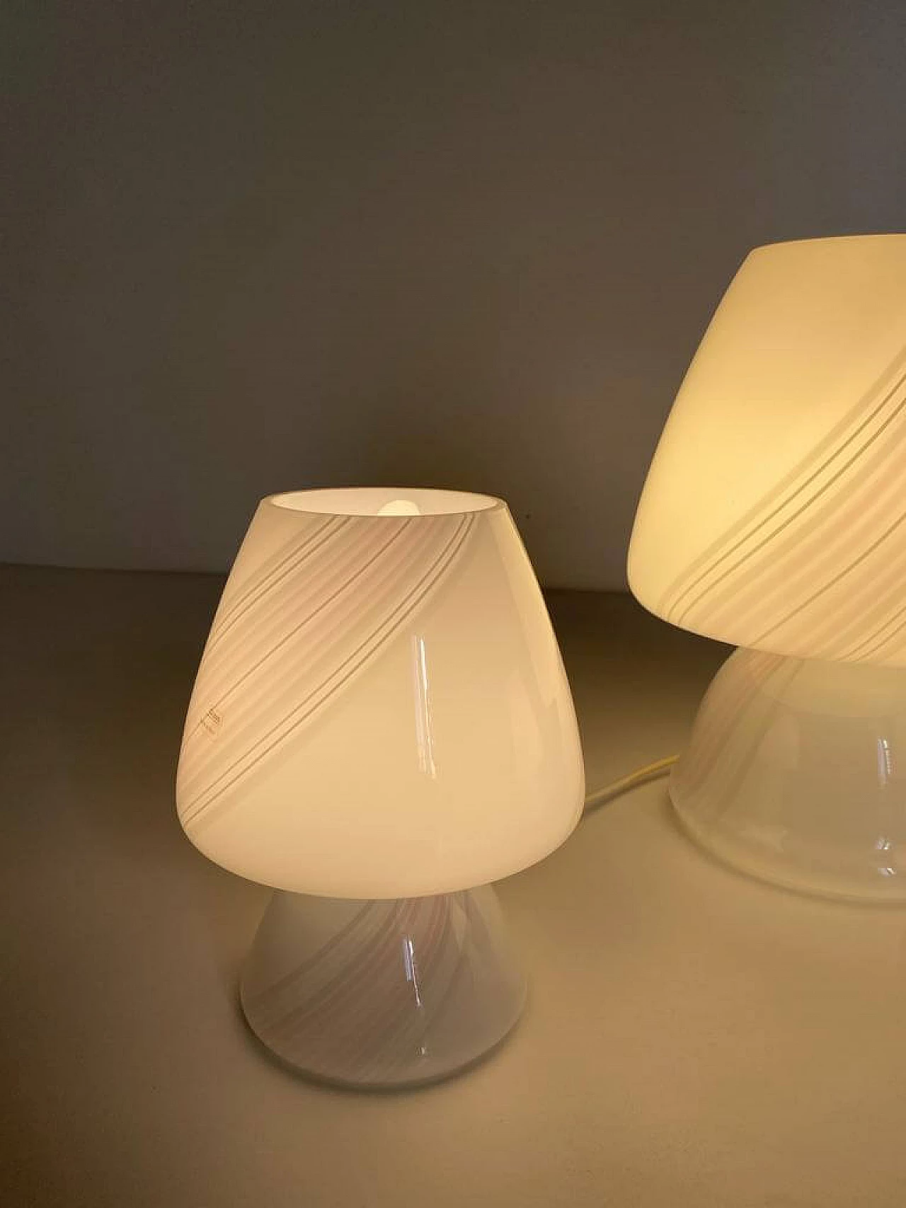 3 Lampade da tavolo a fungo in vetro di Murano, anni '70 9