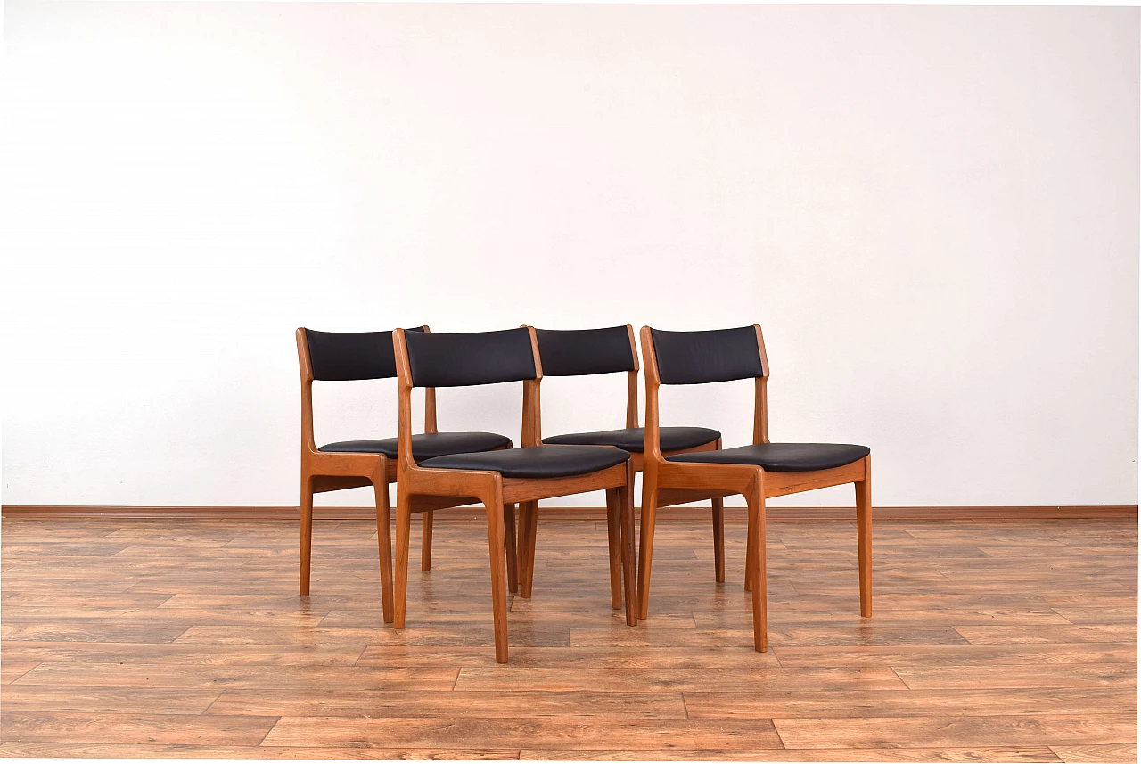 4 Chairs in teak and leather by Korup Stolefabrik, 1960s 1