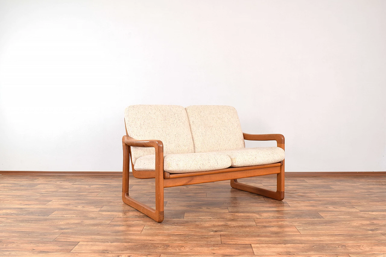 Teak and fabric sofa by Poul Jeppesens Møbelfabrik, 1970s 1