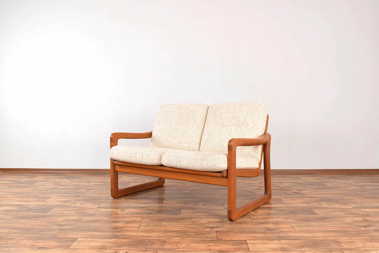 Teak and fabric sofa by Poul Jeppesens Møbelfabrik, 1970s 2