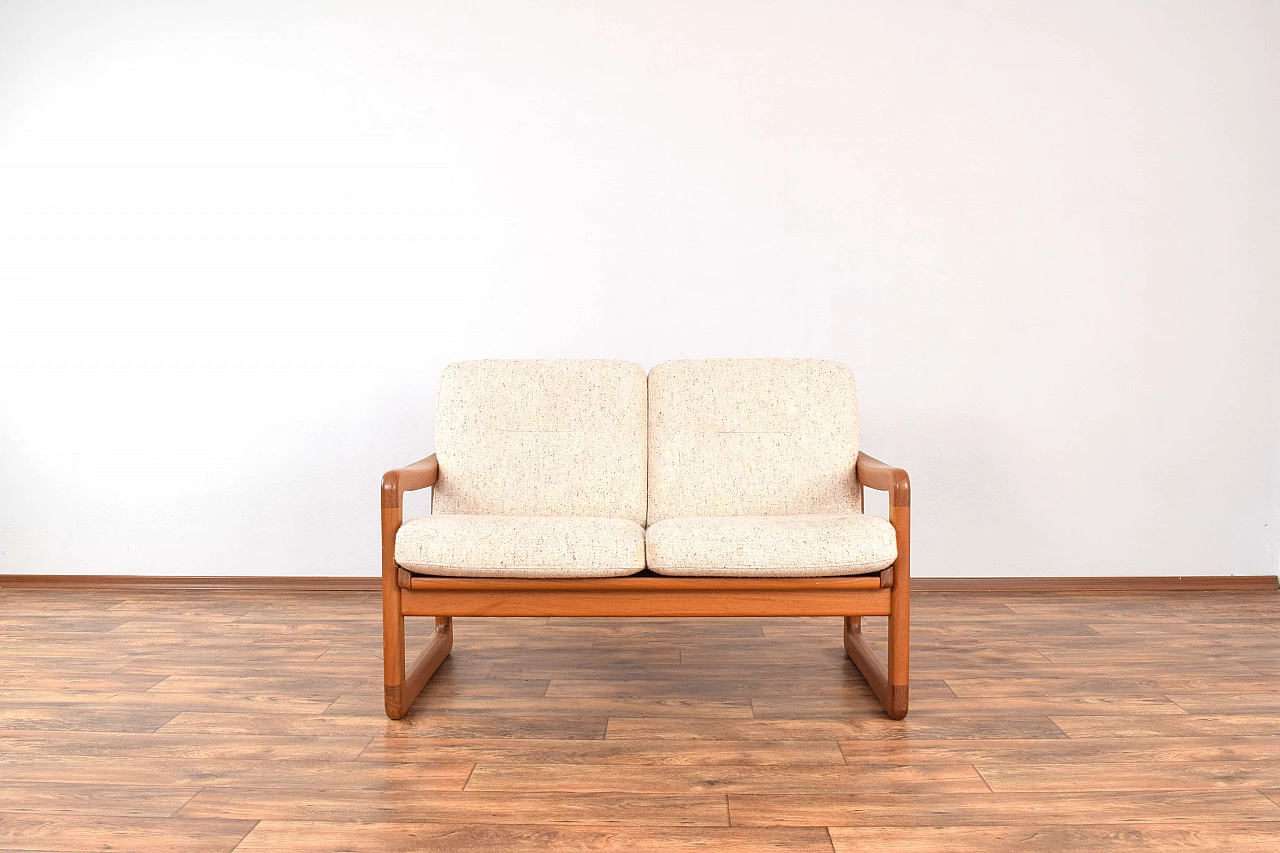 Teak and fabric sofa by Poul Jeppesens Møbelfabrik, 1970s 3