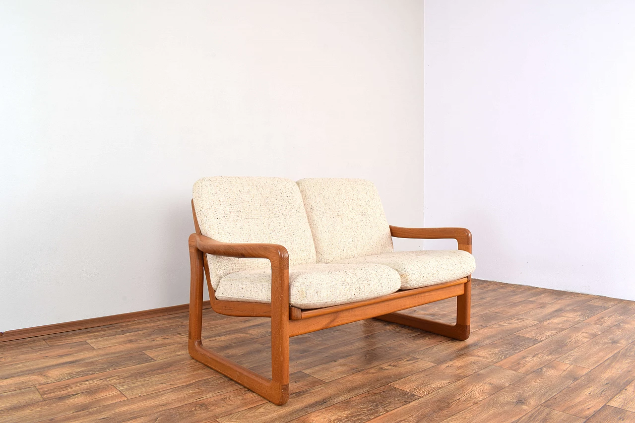 Teak and fabric sofa by Poul Jeppesens Møbelfabrik, 1970s 8