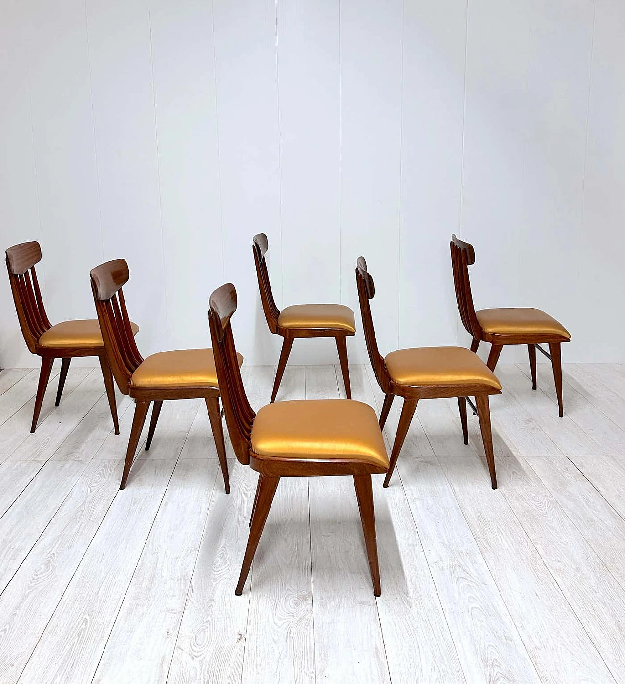 6 Sedie in legno, anni '50 4