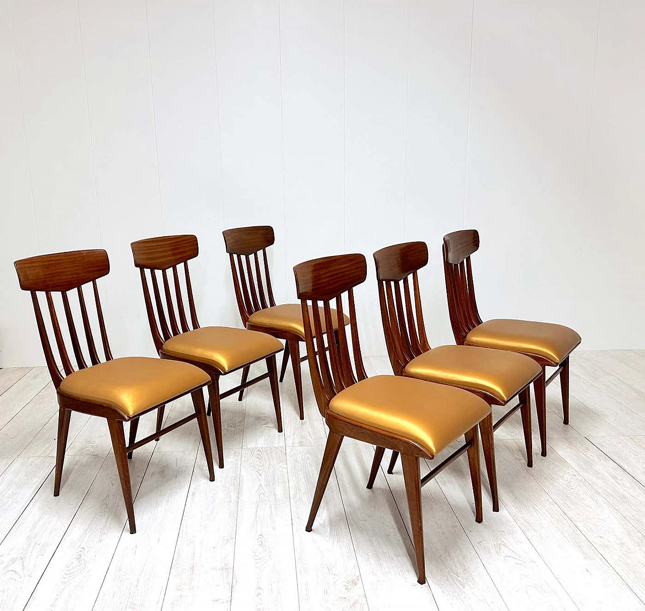 6 Sedie in legno, anni '50 5