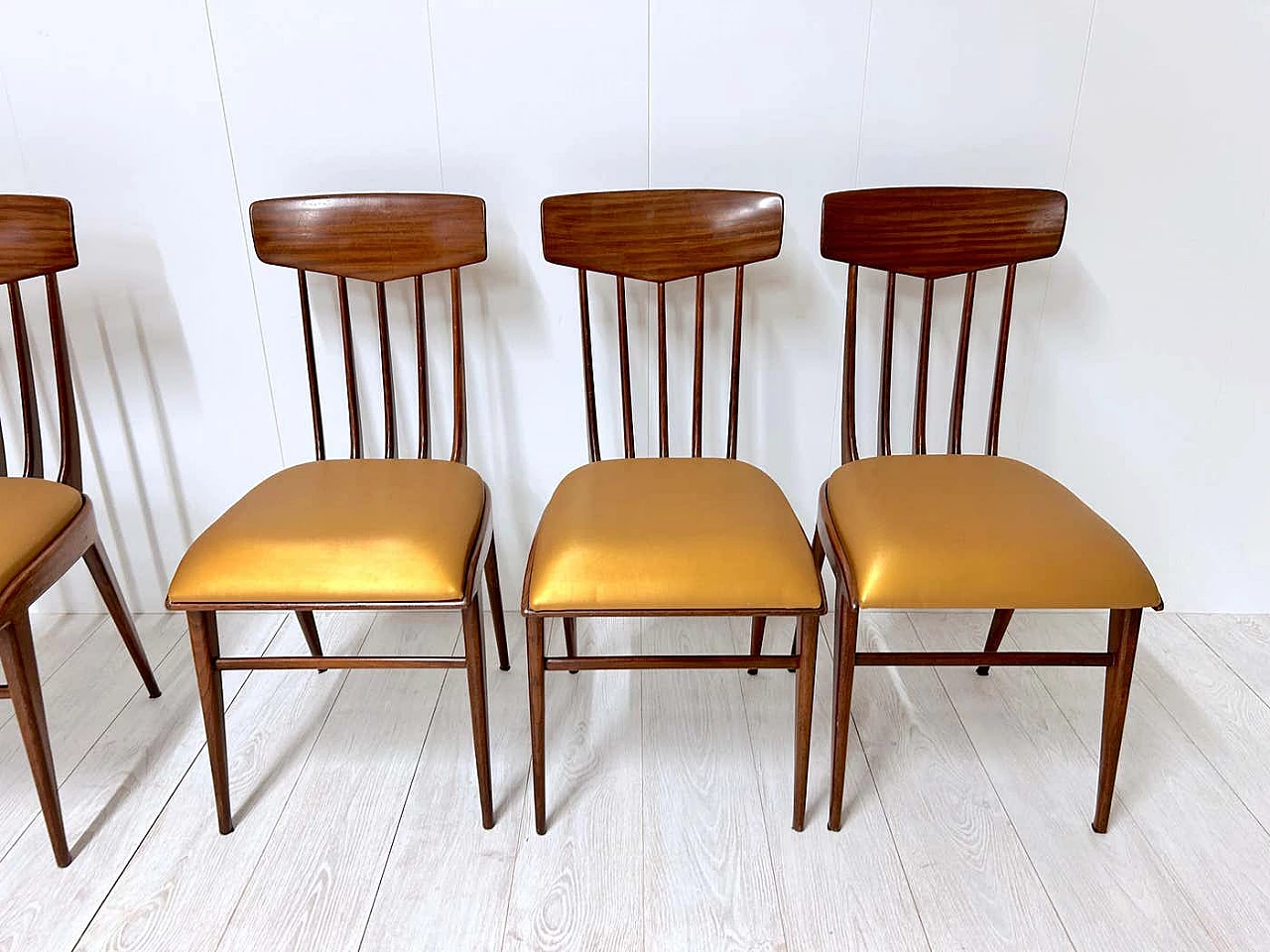 6 Sedie in legno, anni '50 11