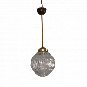 Murano glass and brass chandelier, 1940s