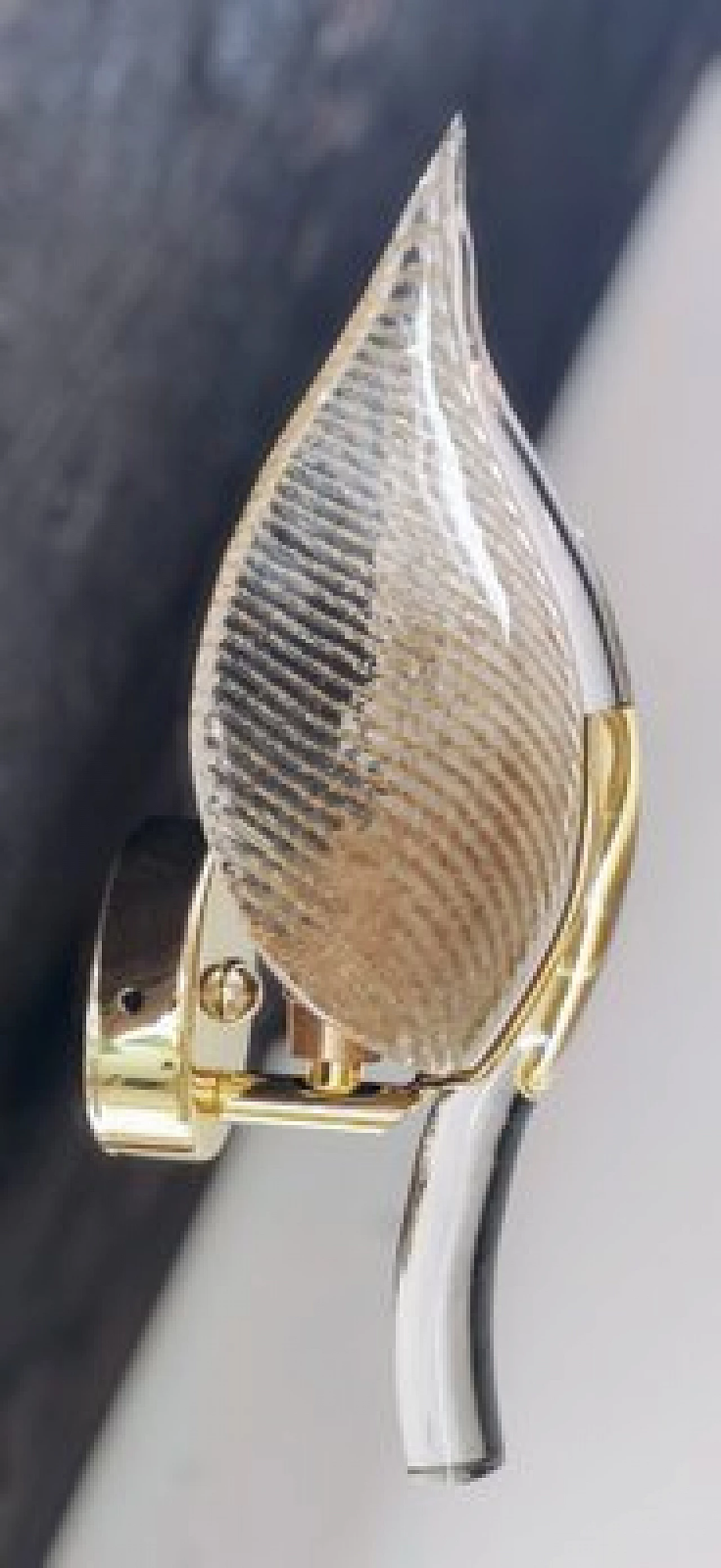 Pair of transparent and gilded Murano glass leaf wall lights, 1980s 8