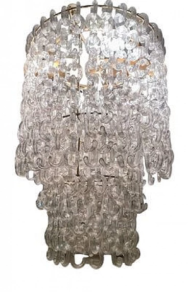 Lampadario in vetro di Murano di Fratelli Toso, anni '60