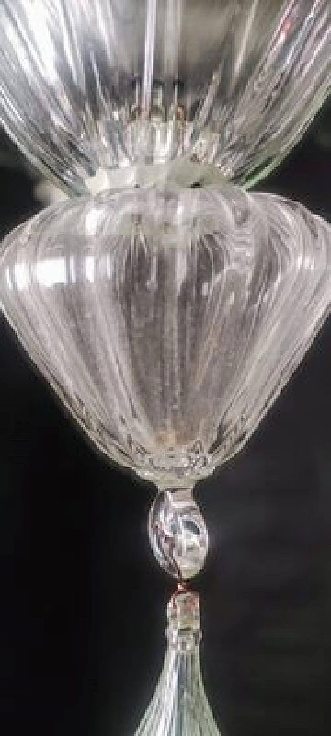 Transparent Murano glass chandelier with green details, 1980s 8