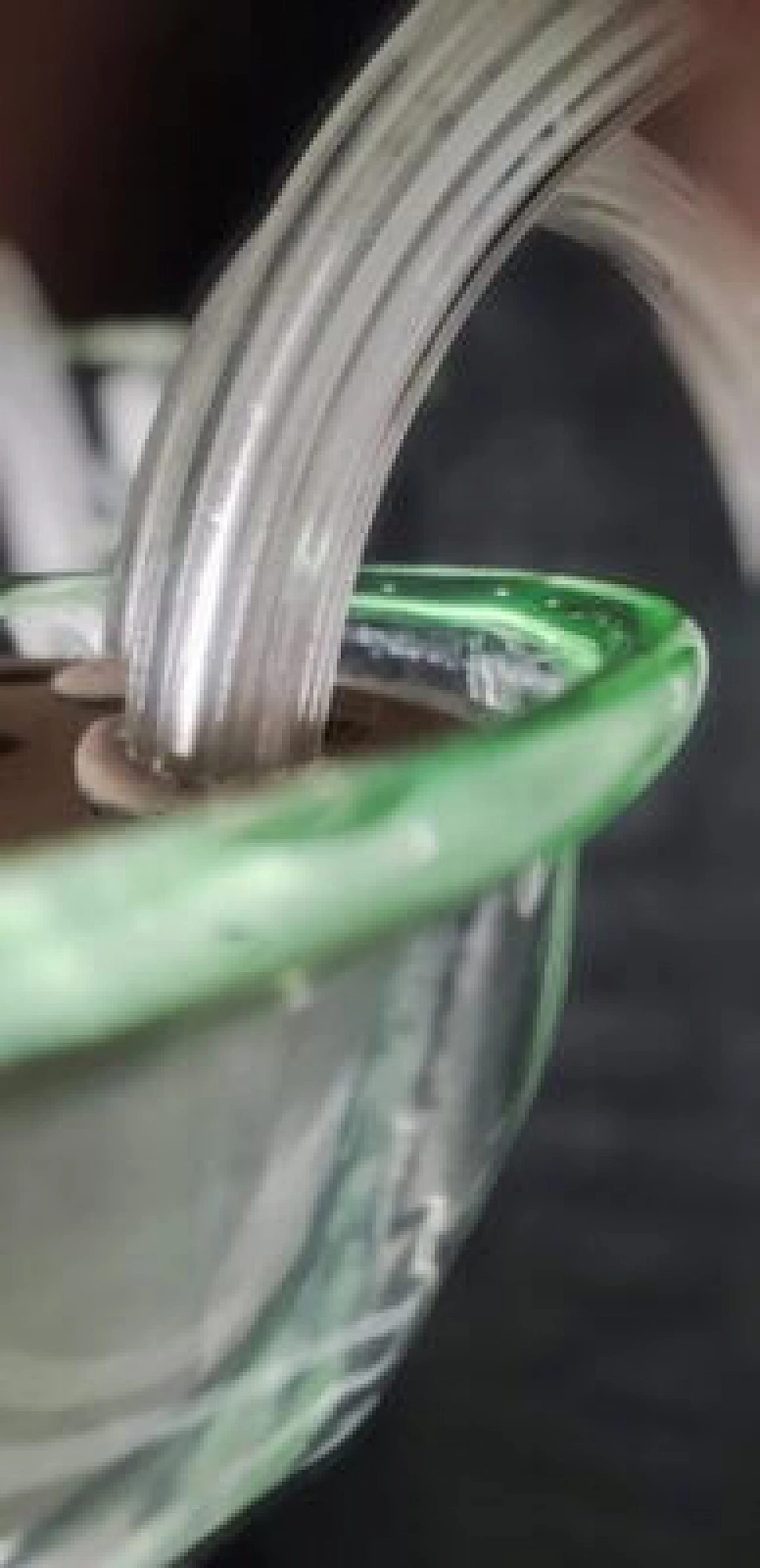 Transparent Murano glass chandelier with green details, 1980s 9