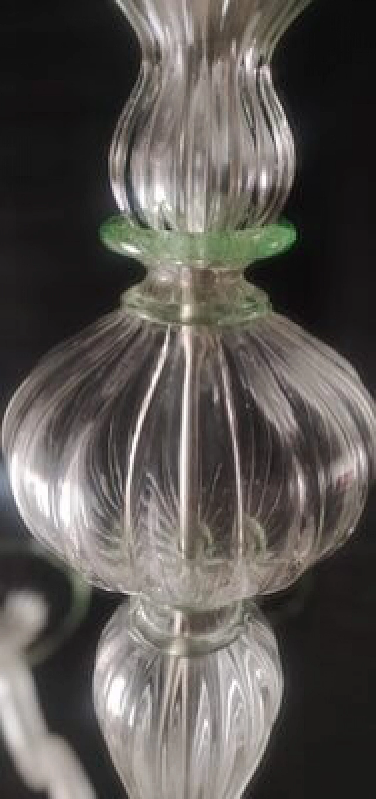 Transparent Murano glass chandelier with green details, 1980s 10