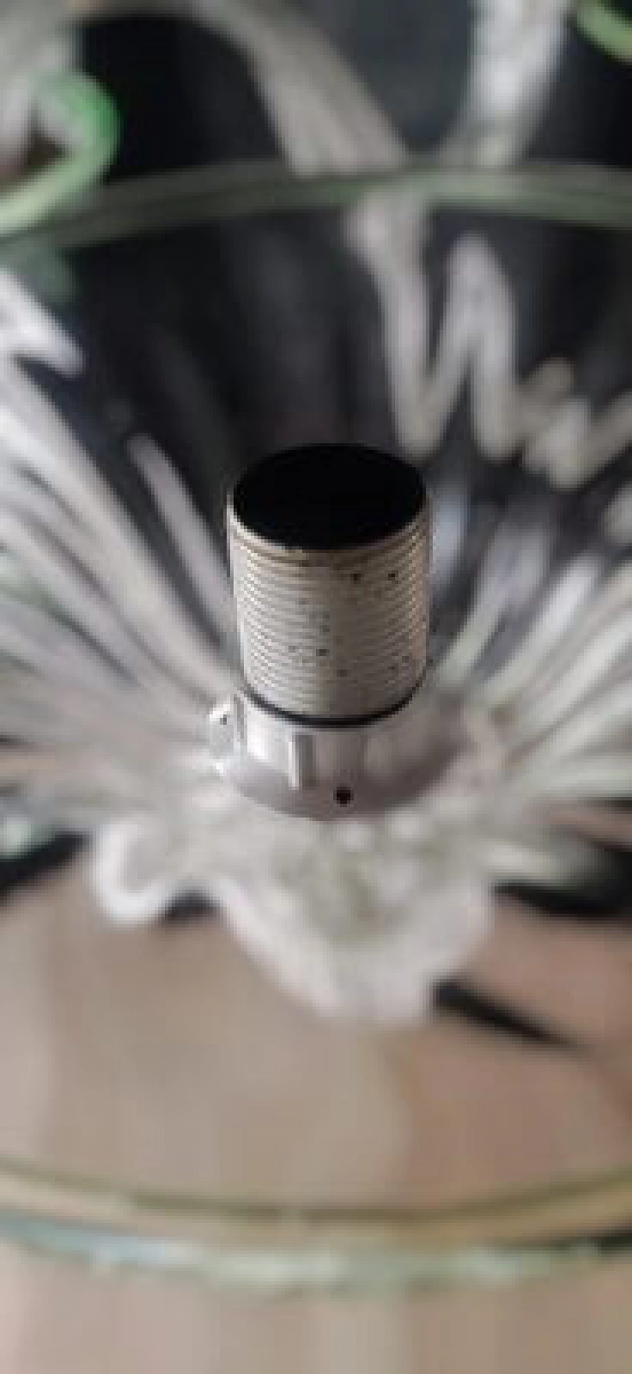 Transparent Murano glass chandelier with green details, 1980s 11