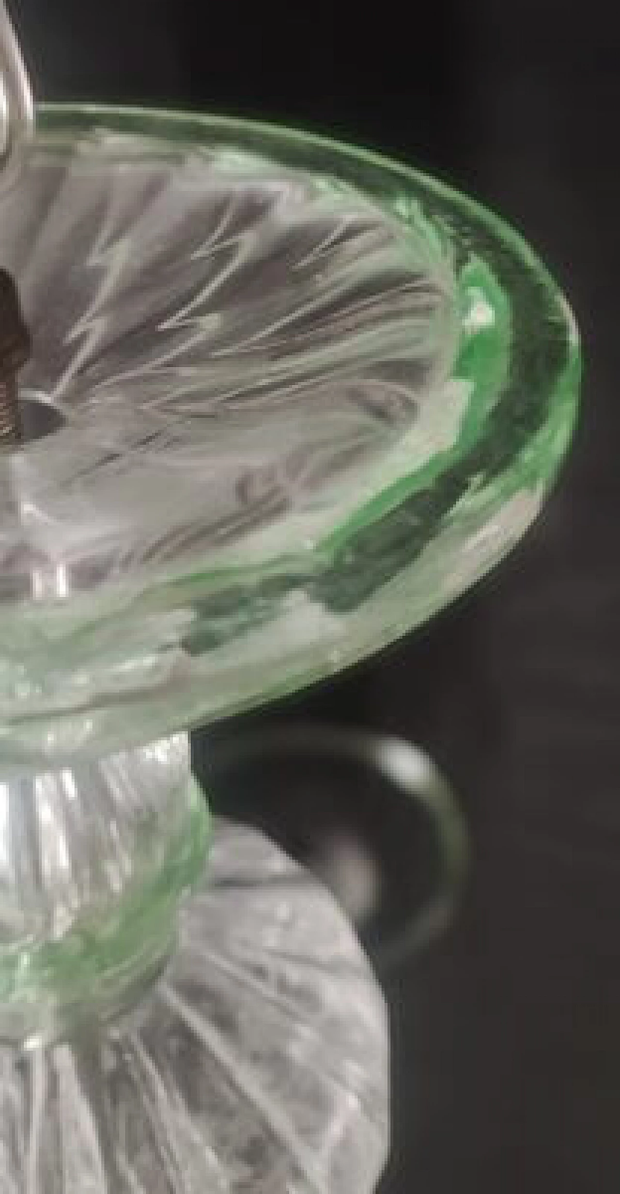 Transparent Murano glass chandelier with green details, 1980s 12