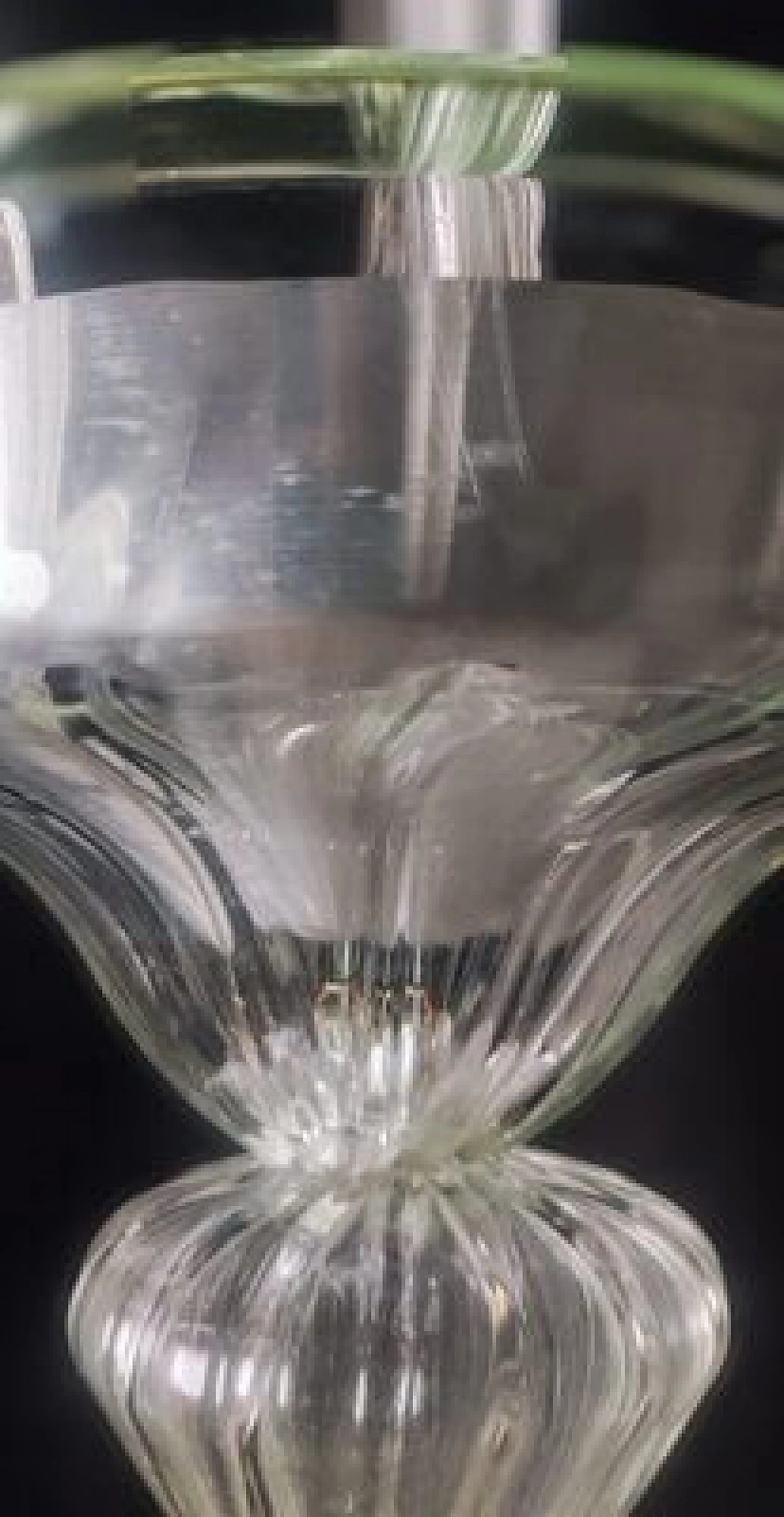 Transparent Murano glass chandelier with green details, 1980s 16