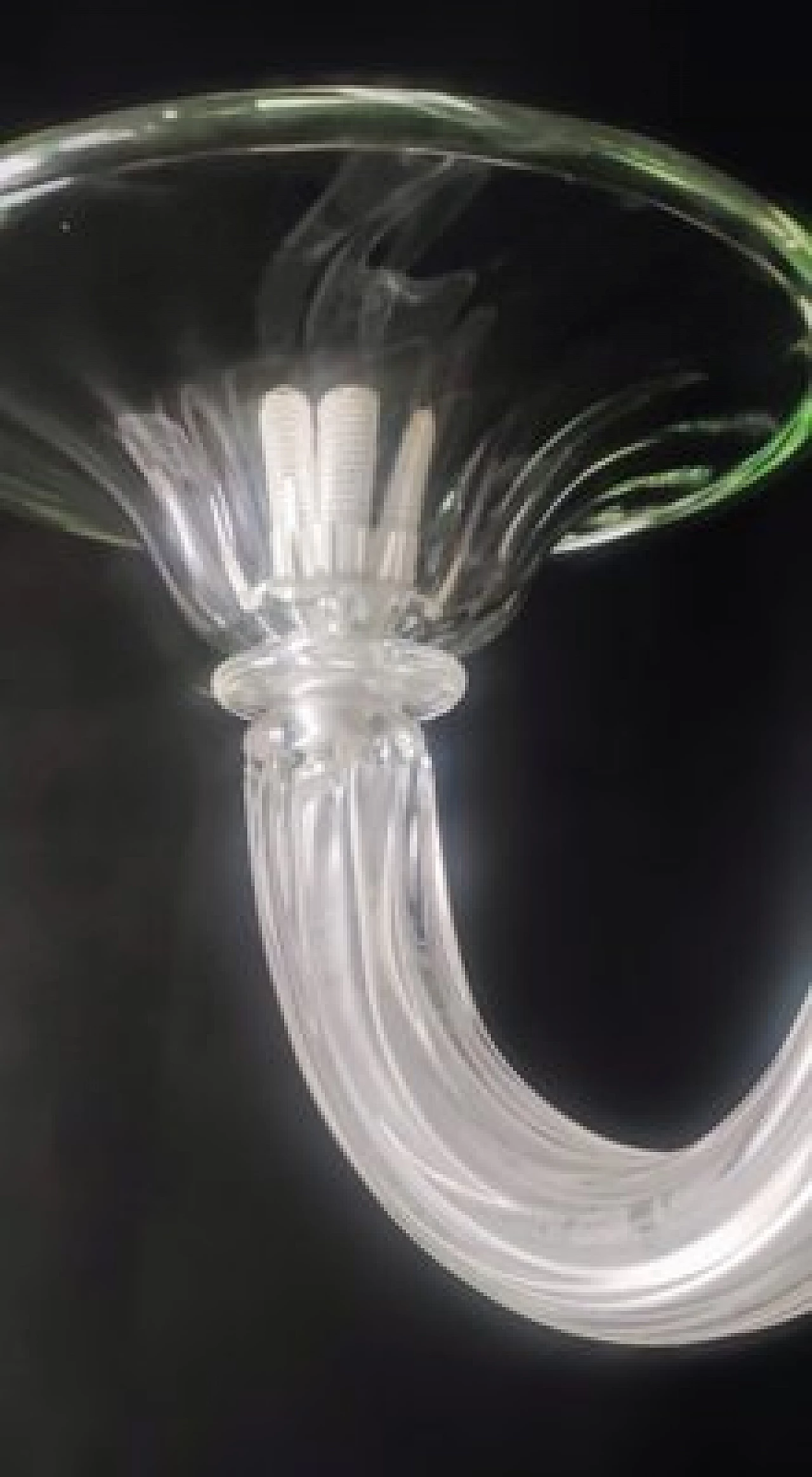 Transparent Murano glass chandelier with green details, 1980s 21