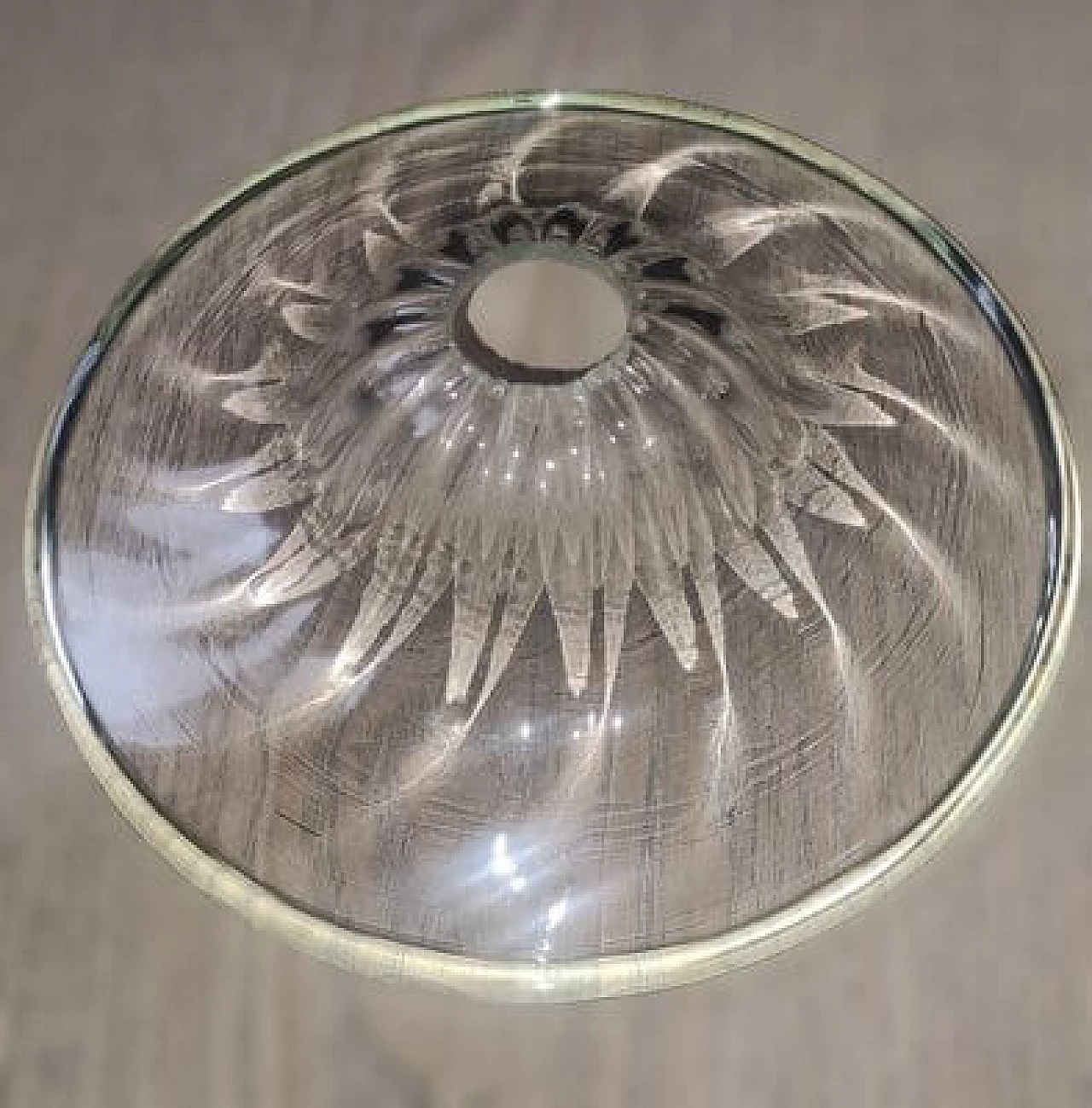 Transparent Murano glass chandelier with green details, 1980s 22