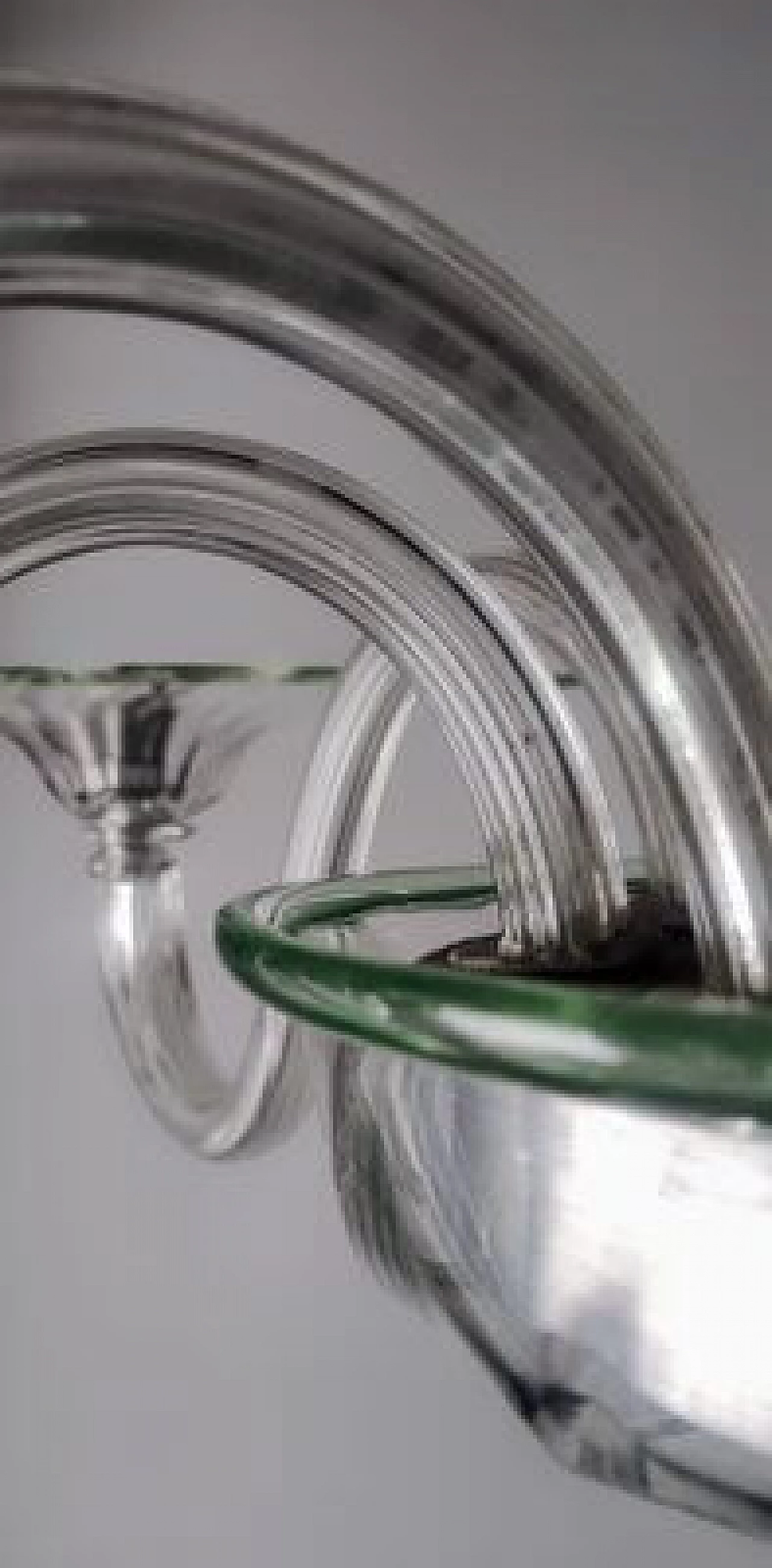 Transparent Murano glass chandelier with green details, 1980s 26