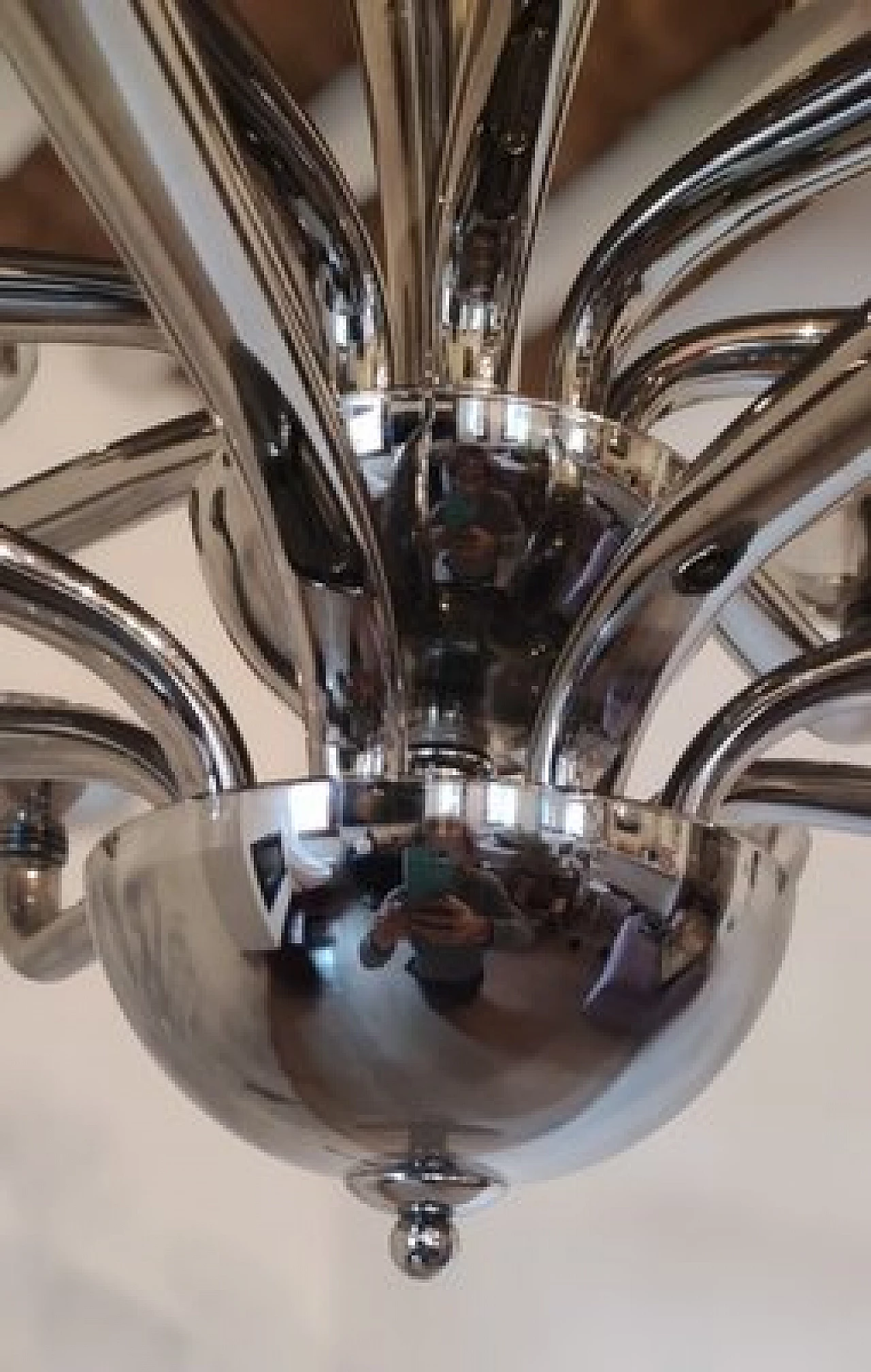 Chromed Murano glass sixteen-light chandelier 10