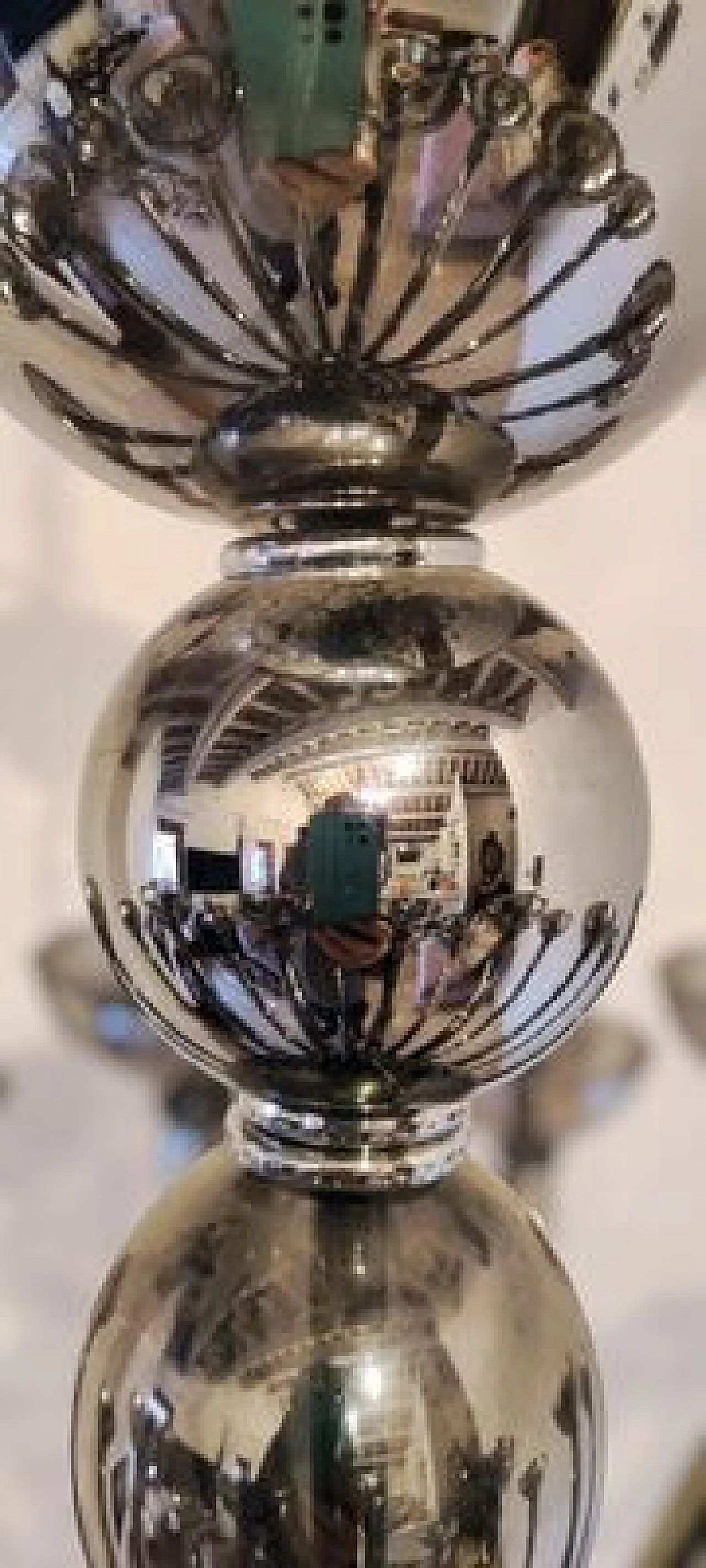 Chromed Murano glass sixteen-light chandelier 18