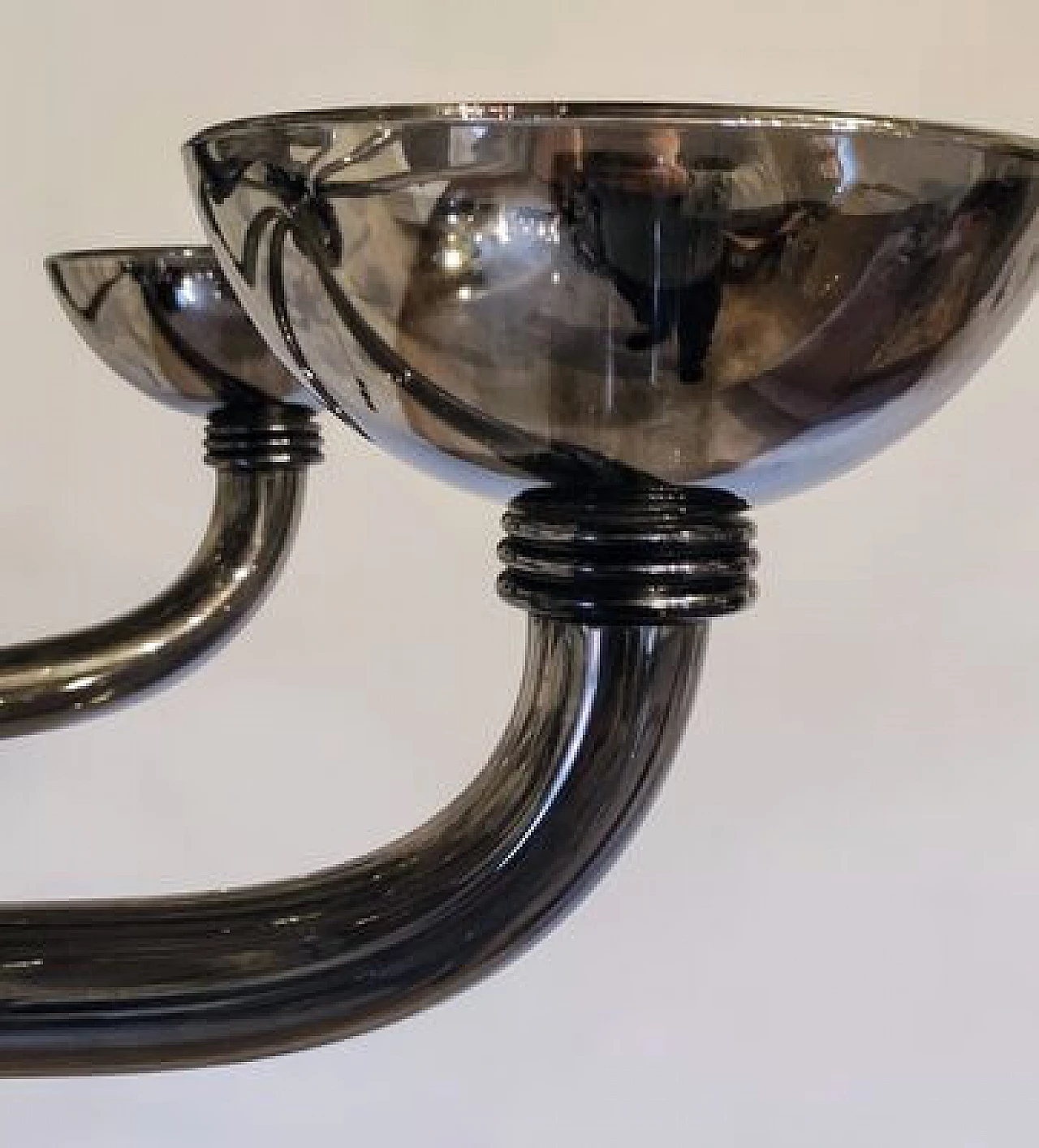 Chromed Murano glass sixteen-light chandelier 19