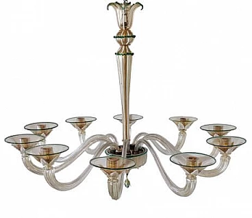Murano glass chandelier by Barovier & Toso, 1930s