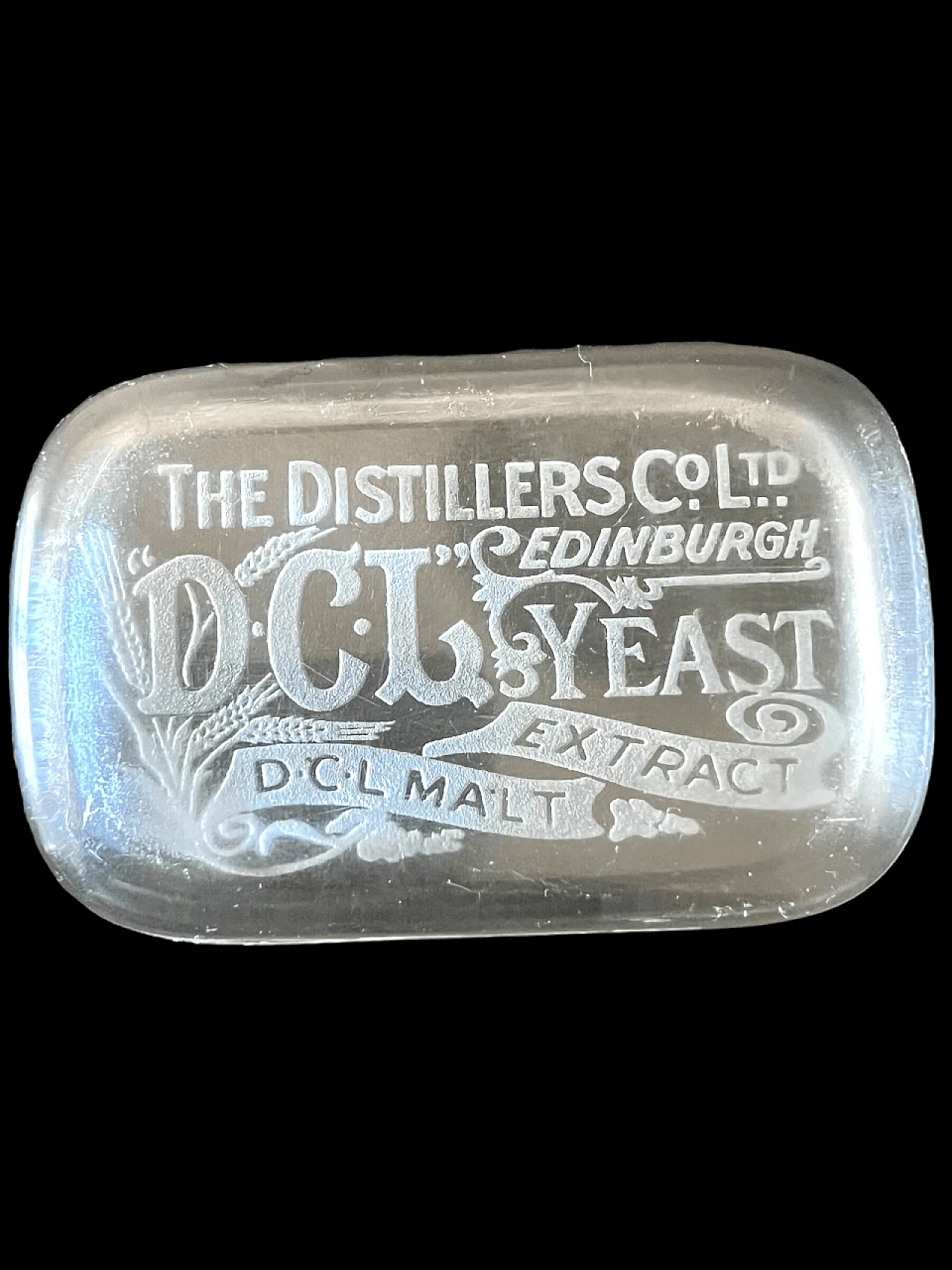 Fermacarte in vetro The Distillers Co. D.C.L. Yeast Edinburgh, anni '50 9