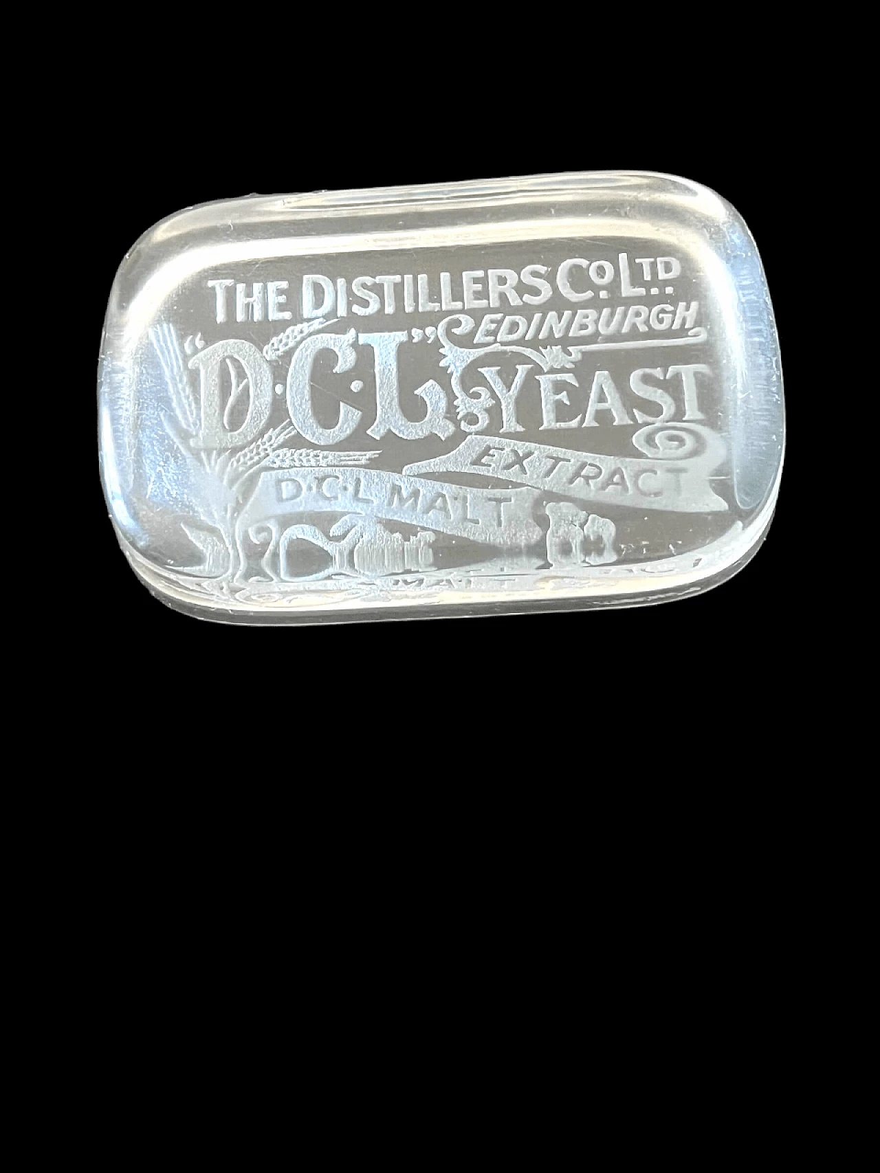 Fermacarte in vetro The Distillers Co. D.C.L. Yeast Edinburgh, anni '50 10