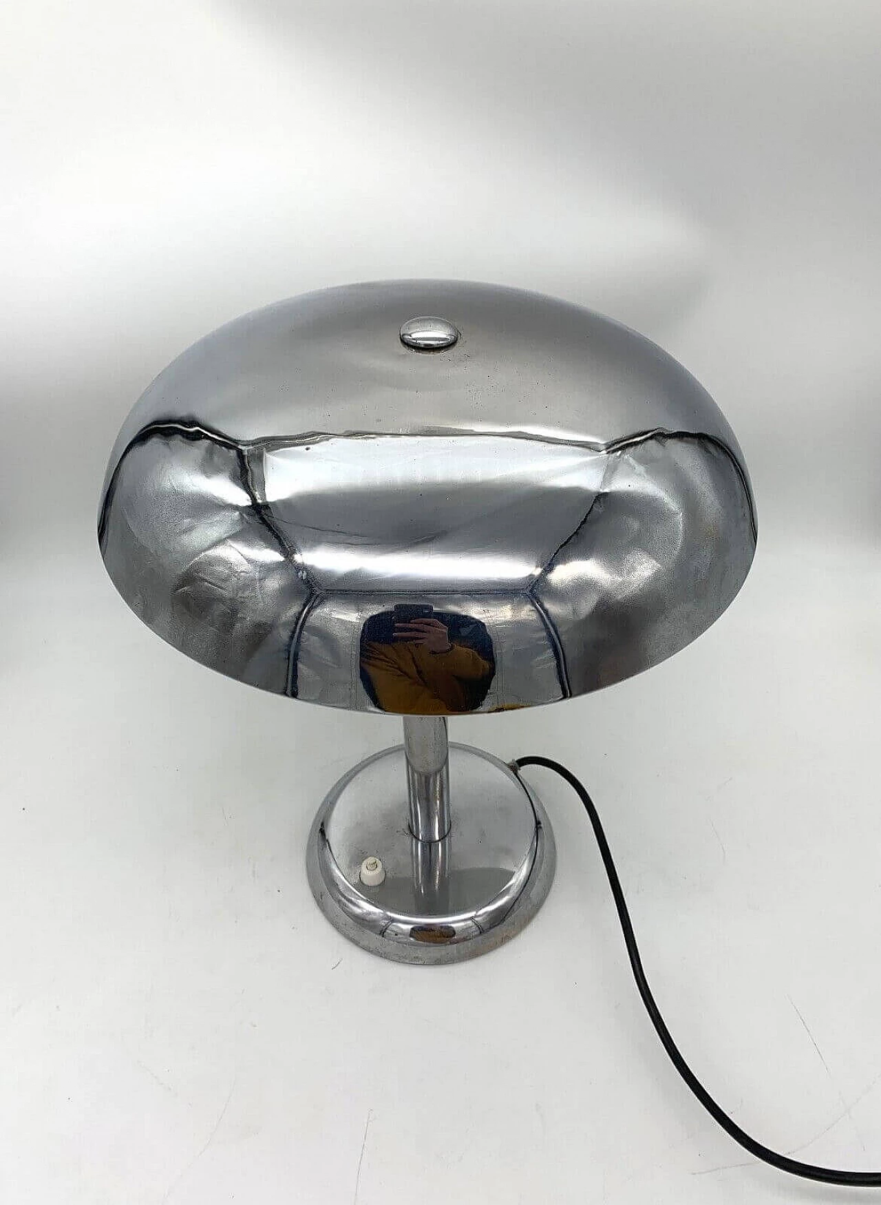 Lampada da tavolo in cromo attribuita a Reggiani, anni '60 2