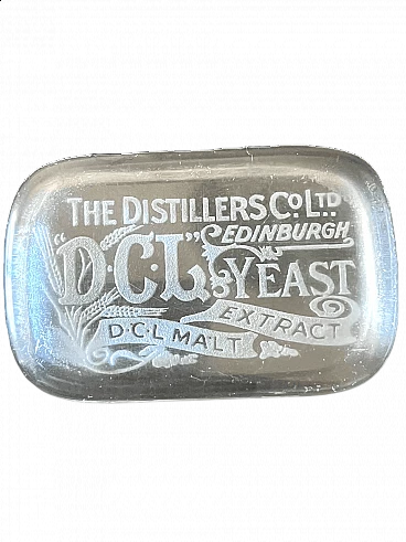 Fermacarte in vetro The Distillers Co. D.C.L. Yeast Edinburgh, anni '50