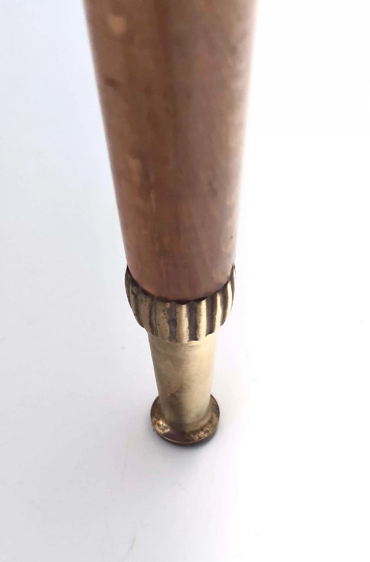 Pair of satin lounge chairs with walnut frame and brass feet, 1950s 3