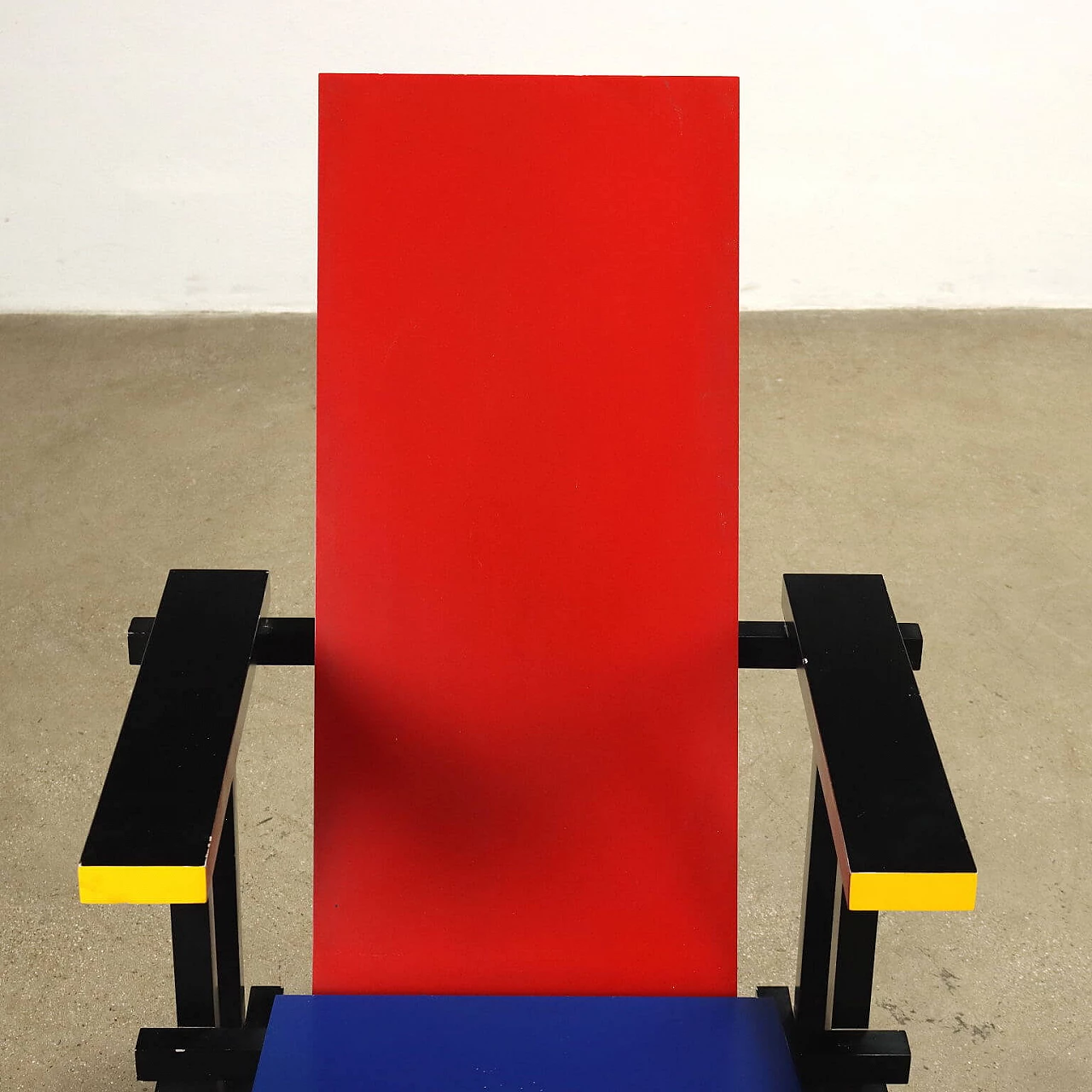 Wood armchair in the style of the Red and Blue by Gerrit Rietveld, 1980s 3