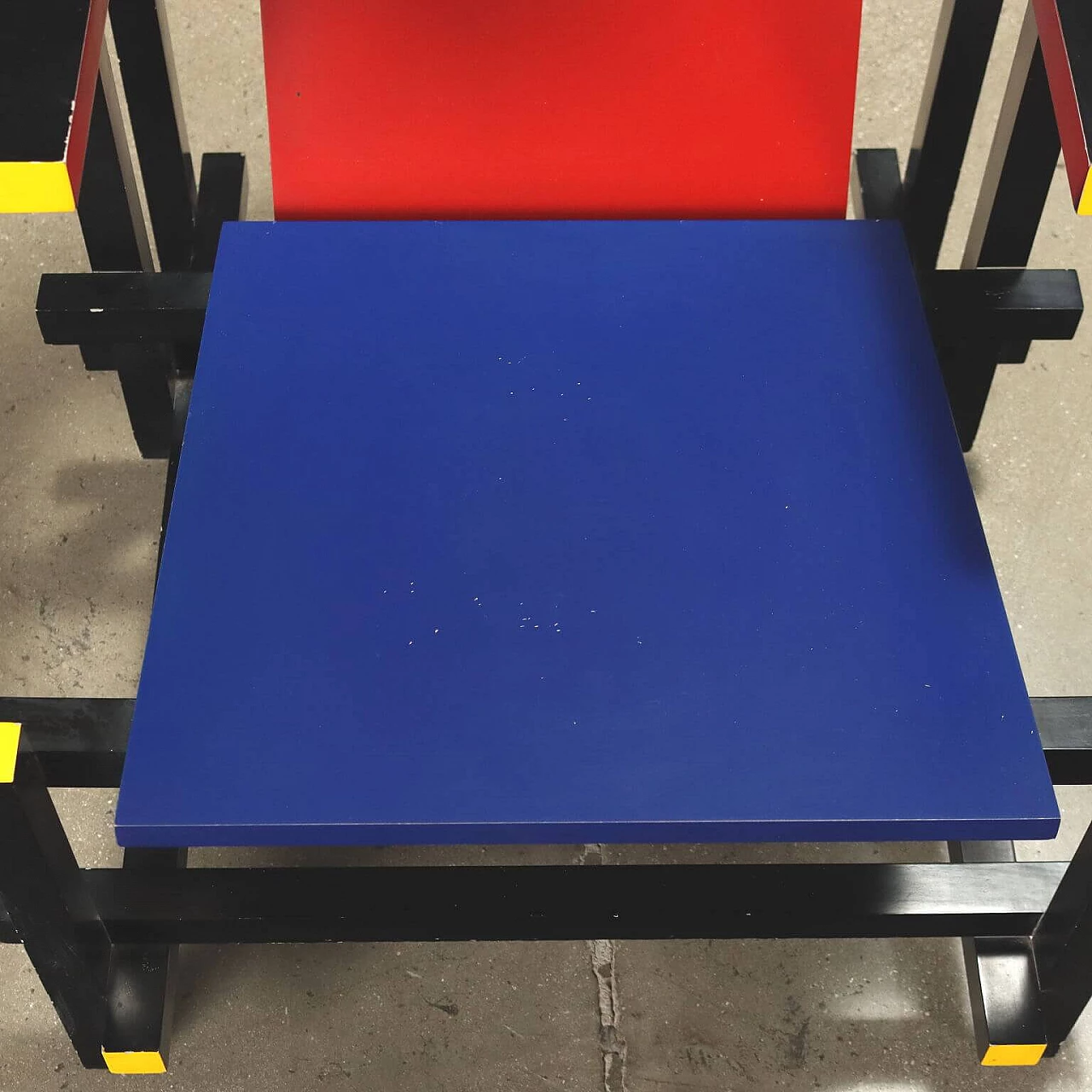 Wood armchair in the style of the Red and Blue by Gerrit Rietveld, 1980s 5