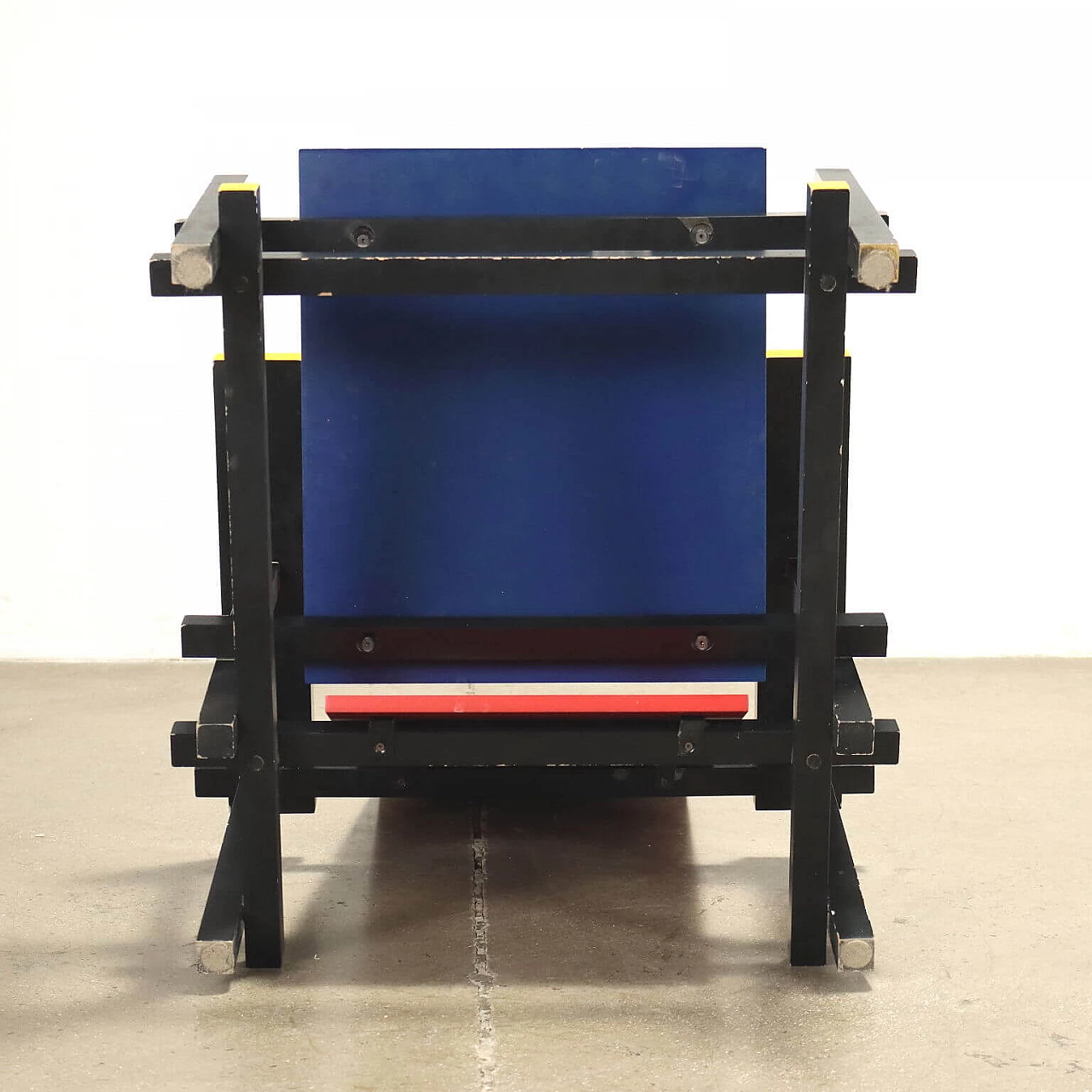 Wood armchair in the style of the Red and Blue by Gerrit Rietveld, 1980s 7