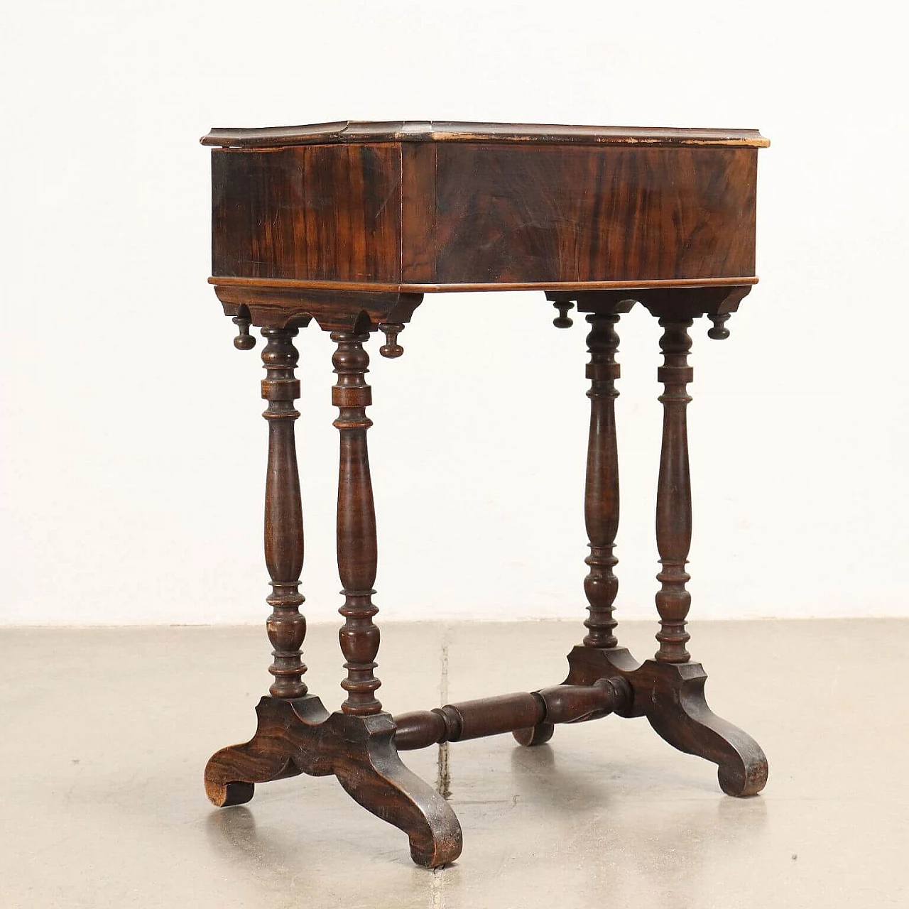 Louis Philippe work table in walnut and lacquered spruce, mid-19th century 7