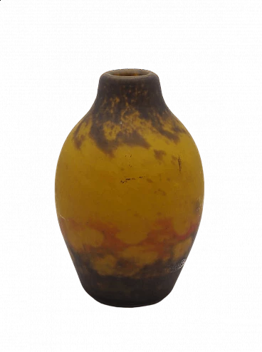 Muller Freres, vaso in vetro ovoidale, anni '20