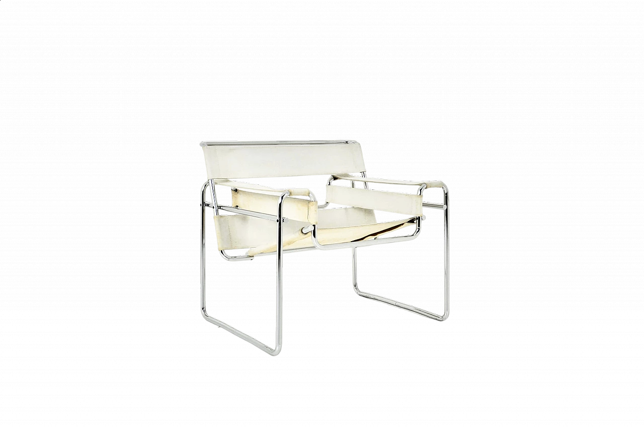 Metal and fabric Wassily armchair by Marcel Breuer for Gavina, 1970s 9