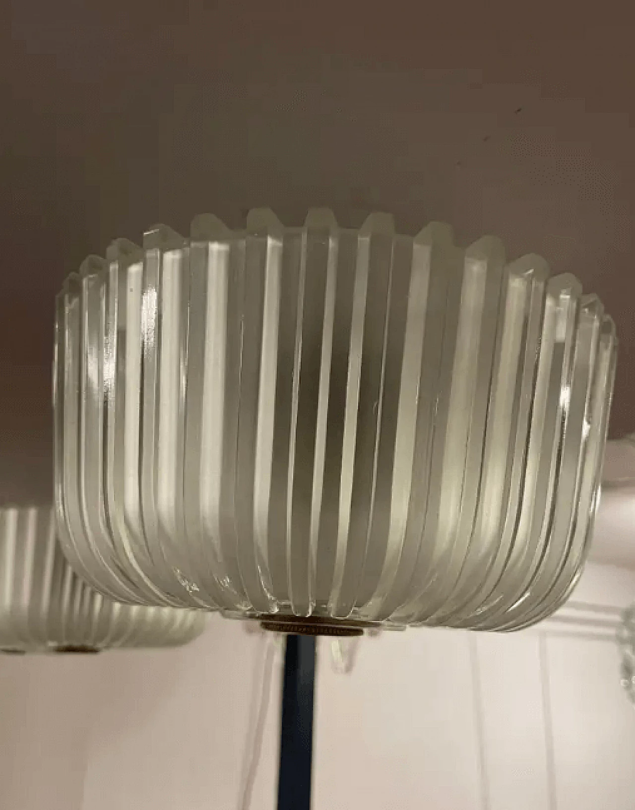 Beveled glass ceiling lamp by Seguso, 1940s 3