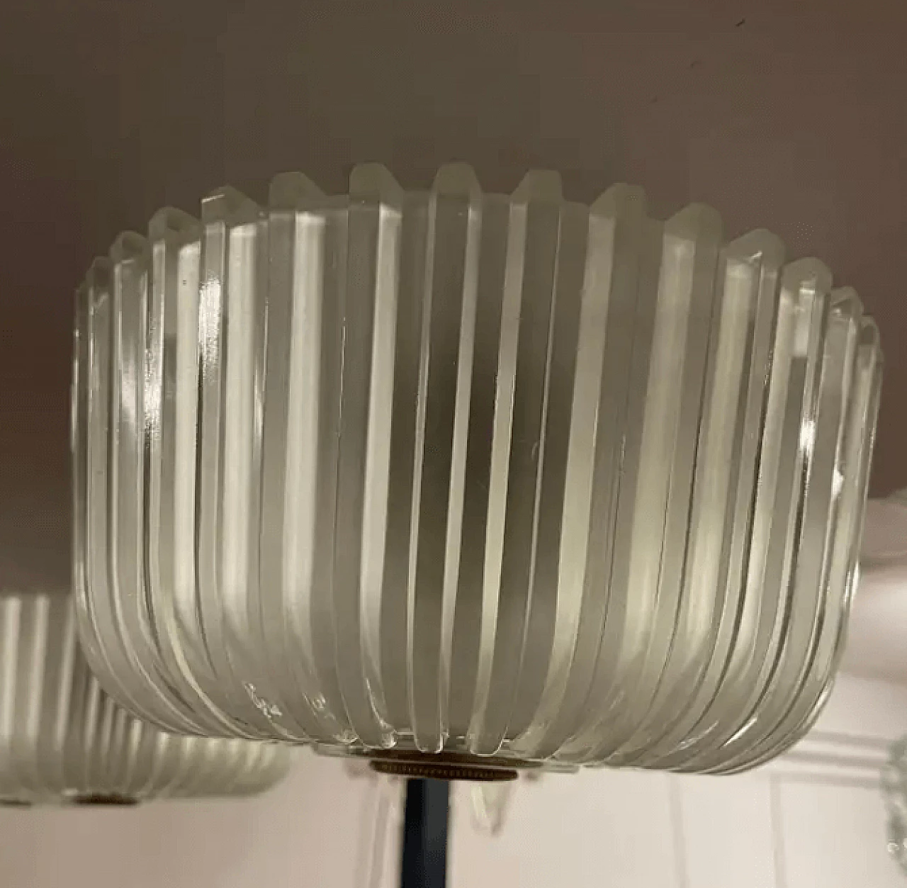 Beveled glass ceiling lamp by Seguso, 1940s 4