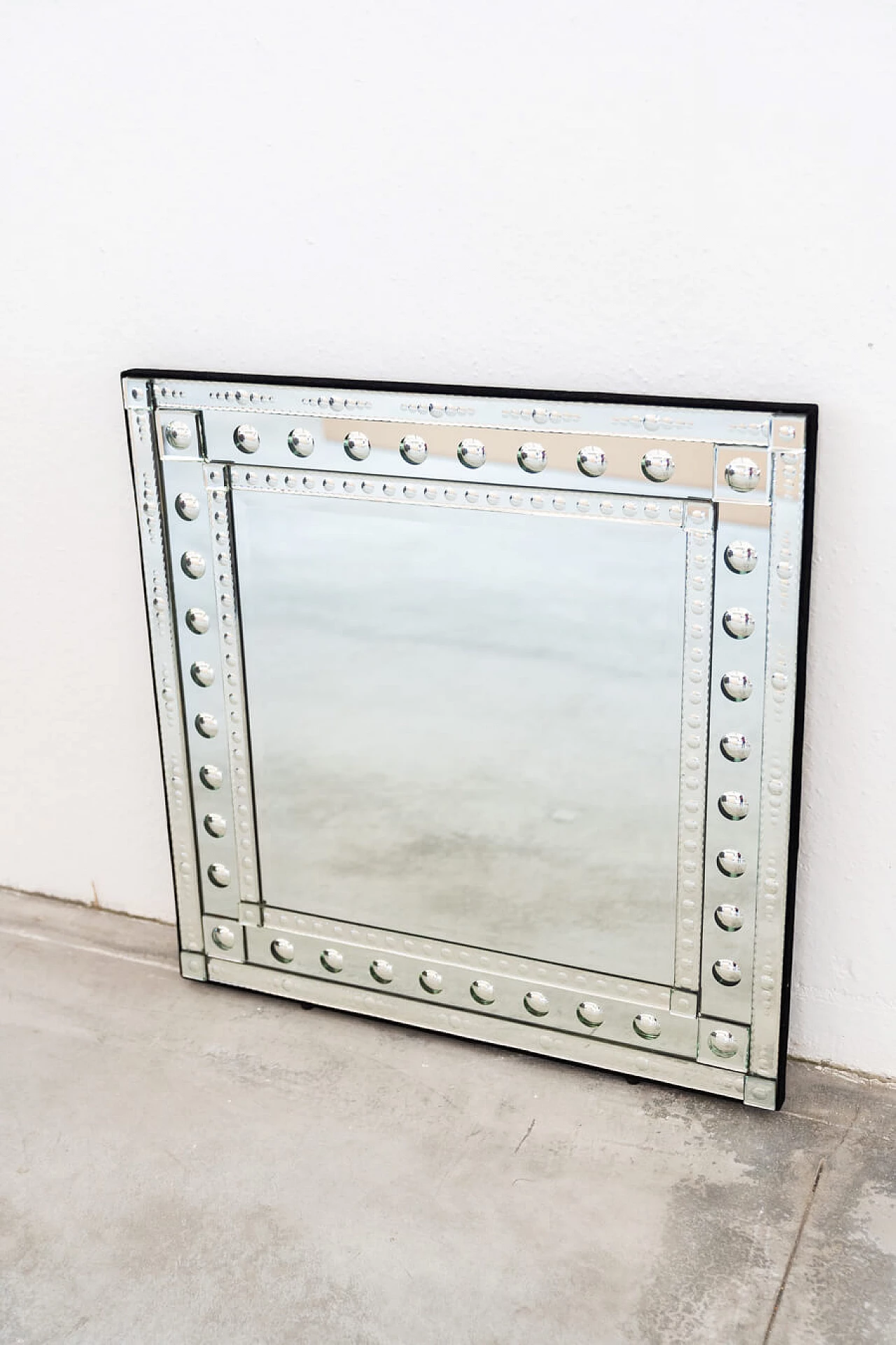 Square decorative wall mirror, 1970s 1
